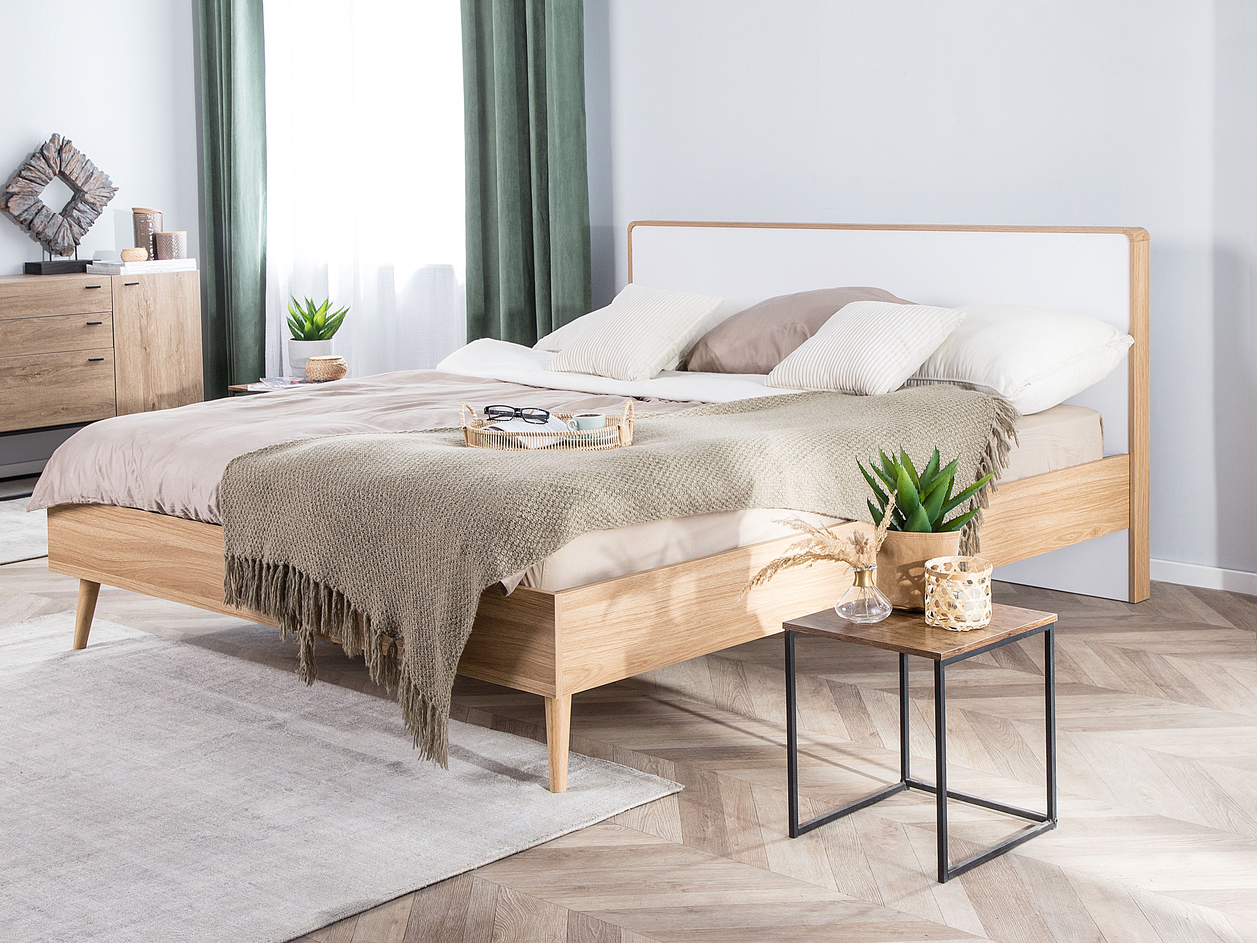 Bed SERRIS 180 x 200 cm (EU Super King) Light Brown