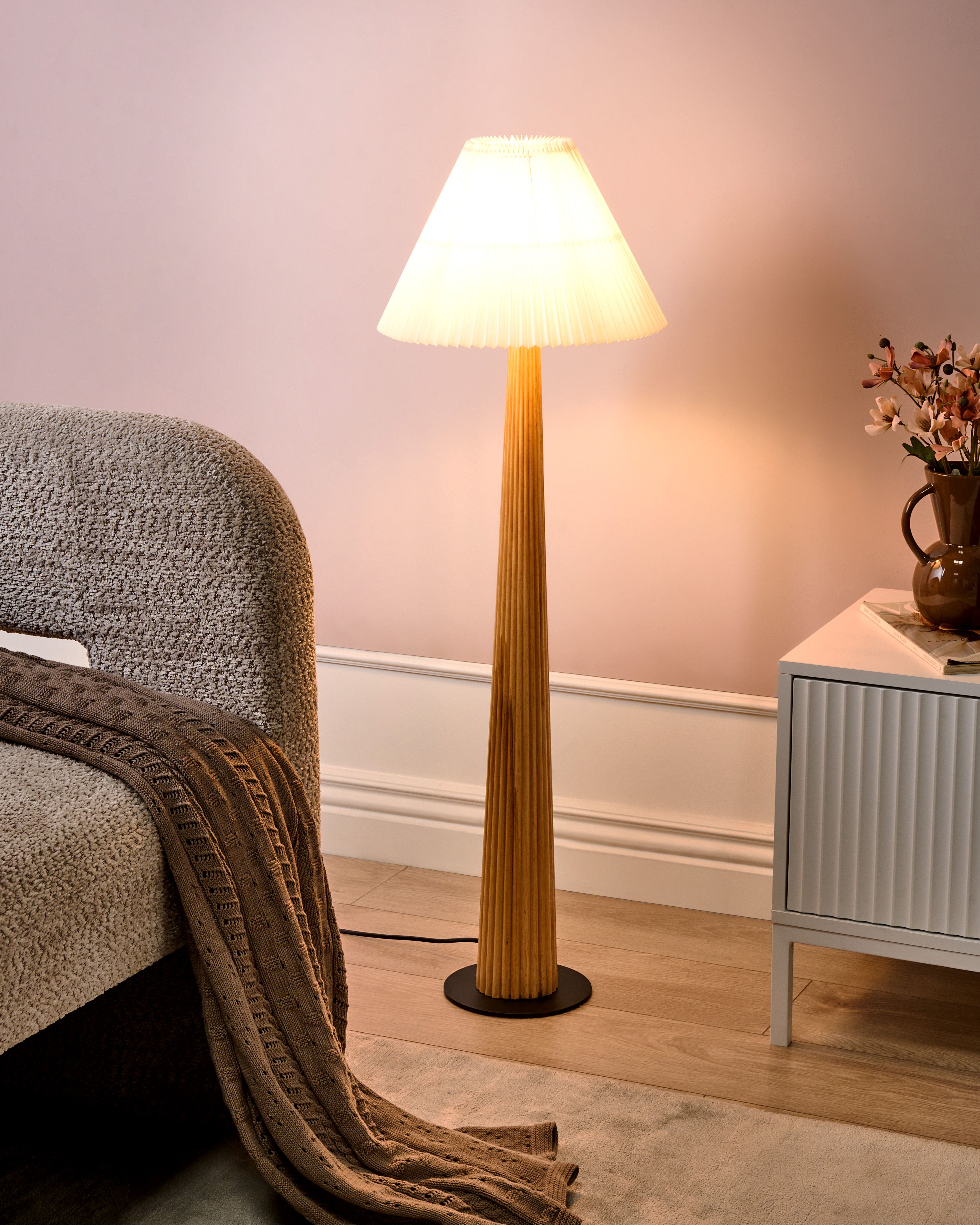 Floor Lamp ALIGIDE Wood Natural
