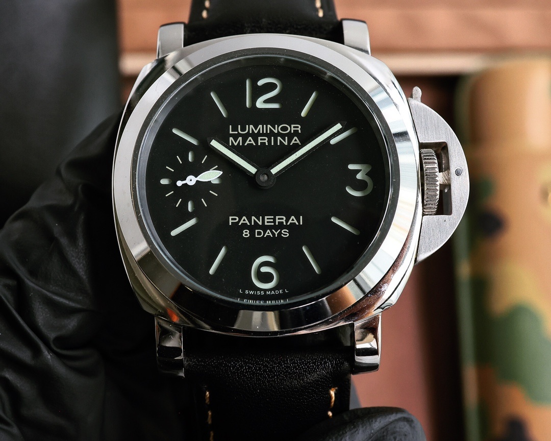 Panerai Luminor Marina 8 Days Manual-winding Black Dial 44 mm Men's Watch PAM00510(1:1 replica) - Elite Watch Atelier