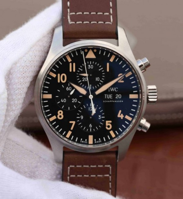 Replica IWC ZF Pilot Chrono AUS Special Edition Leather Strap A7750 - Top club