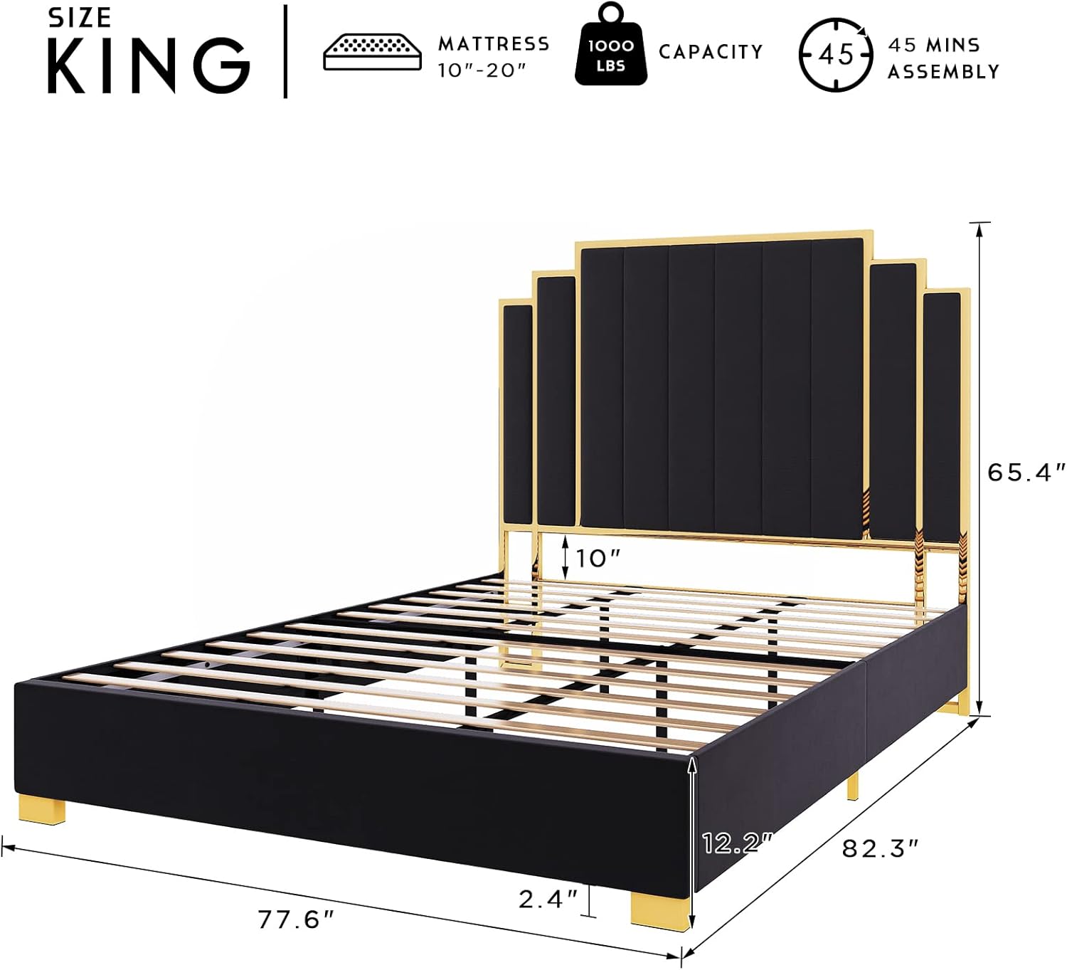 HOWE King Size Bed Frame and 65