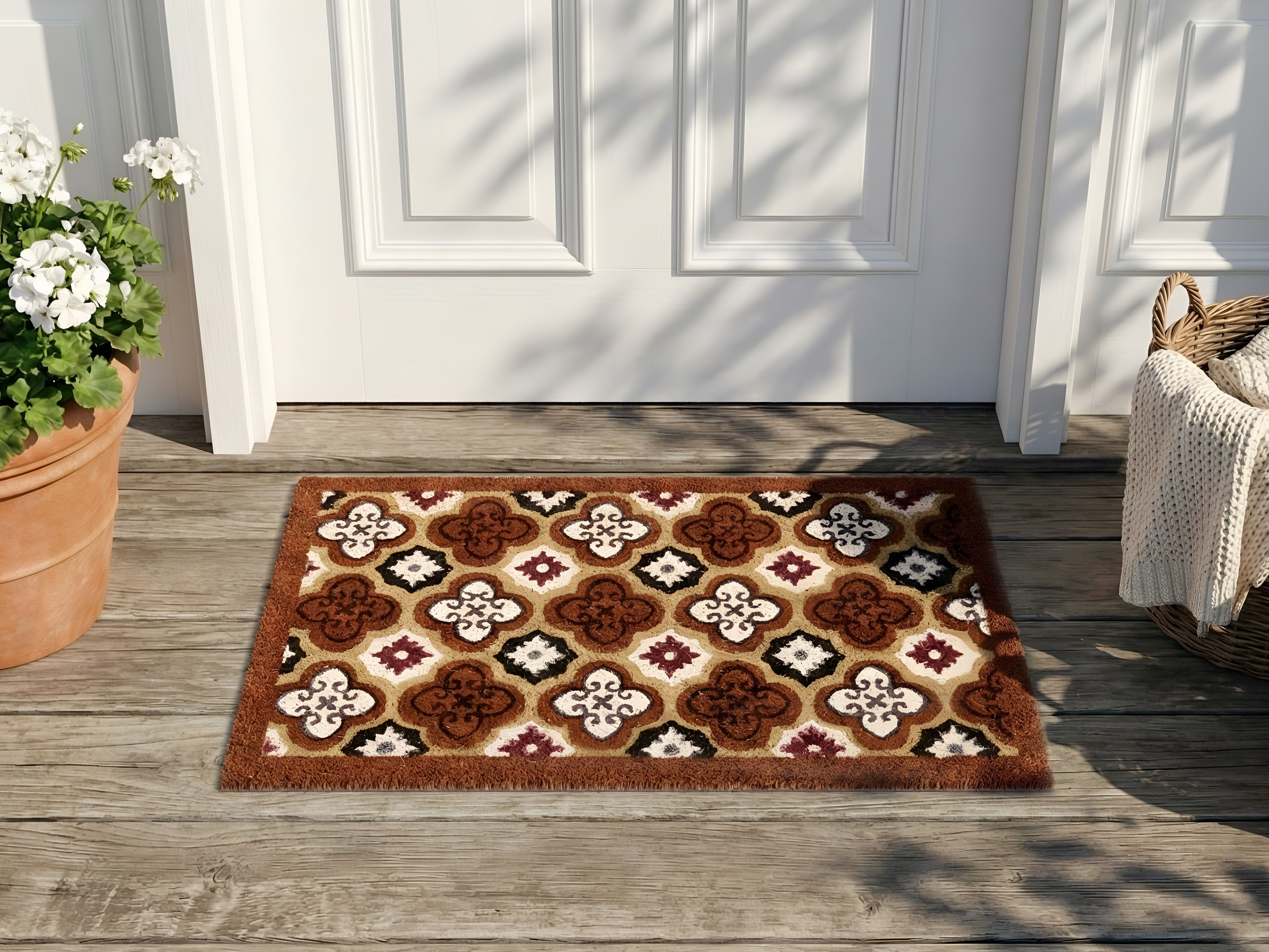 Doormat SELETNA Brown 50 x 80 cm Coir