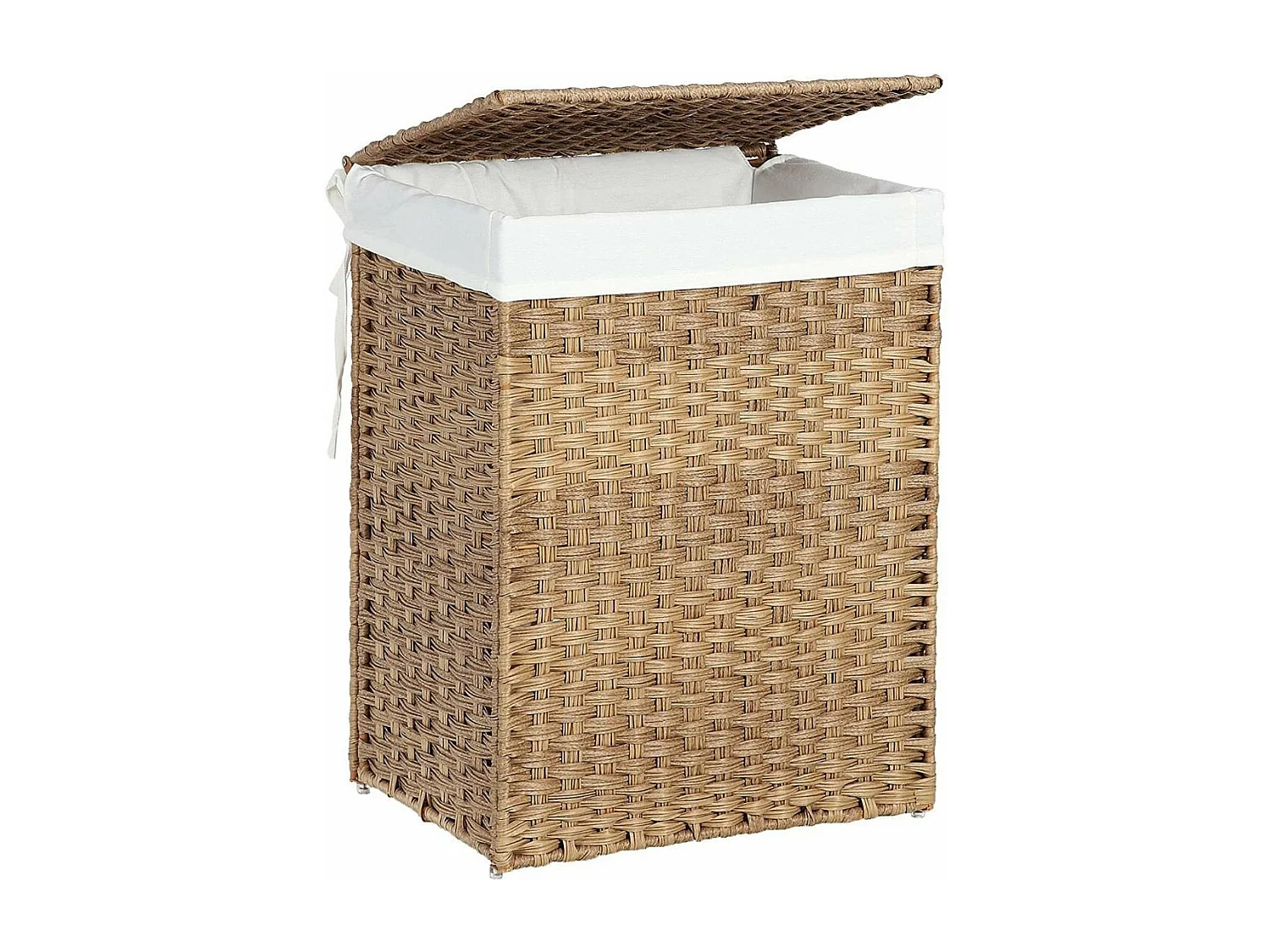 Panier à Linge avec 2 Poignées et Sac Amovible - Imitation Jonc Naturel