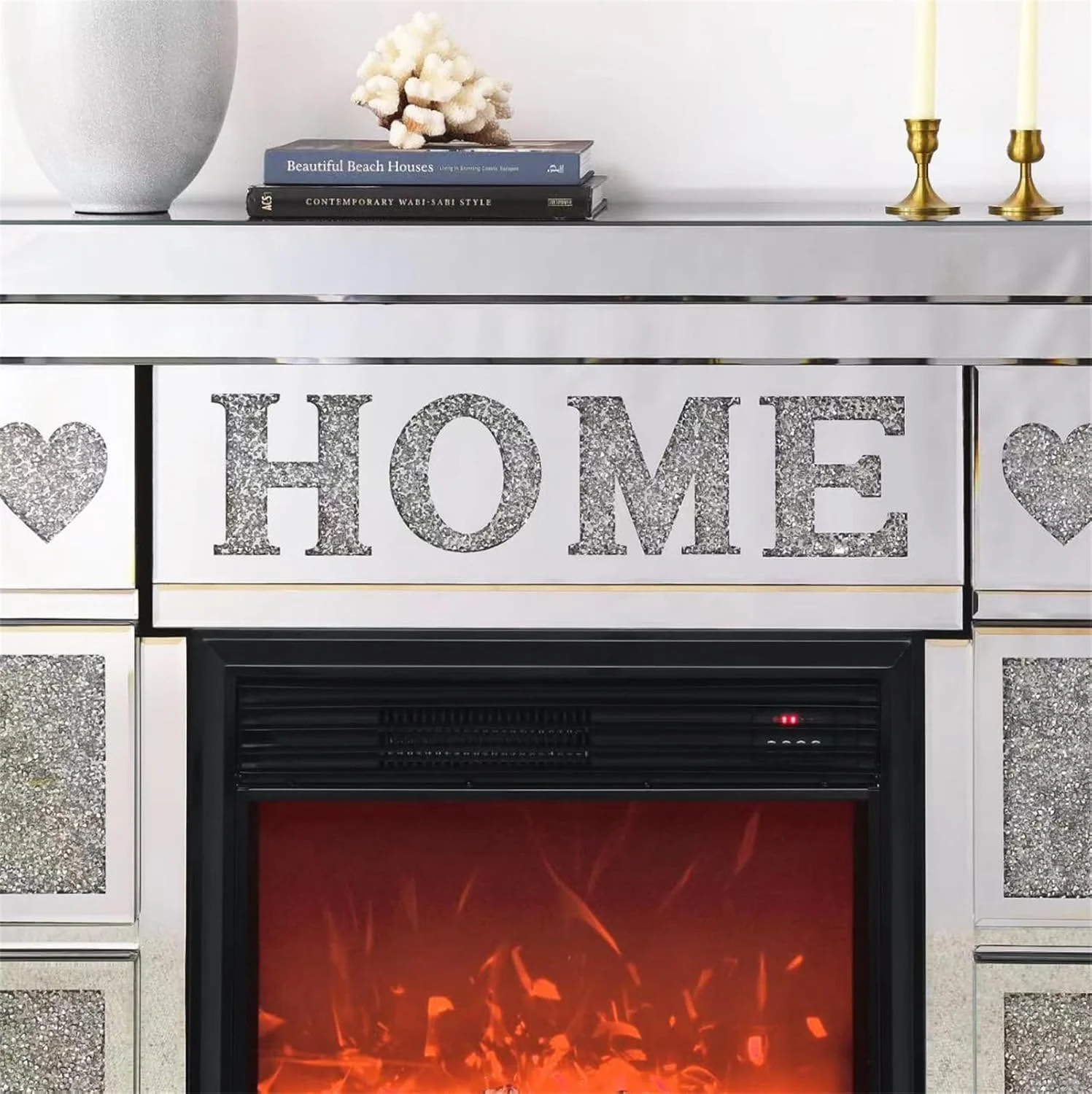 IKIFLY 47.24L x 41.33 H Mirrored Electric Fireplace - Image 17
