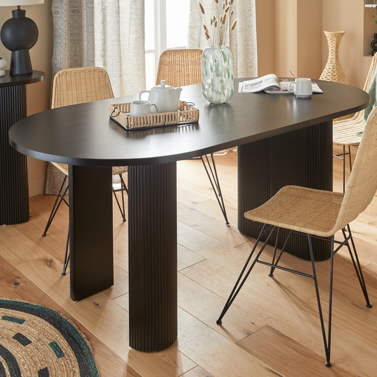 Dining table "Olova" Black, 180x90x76 cm
