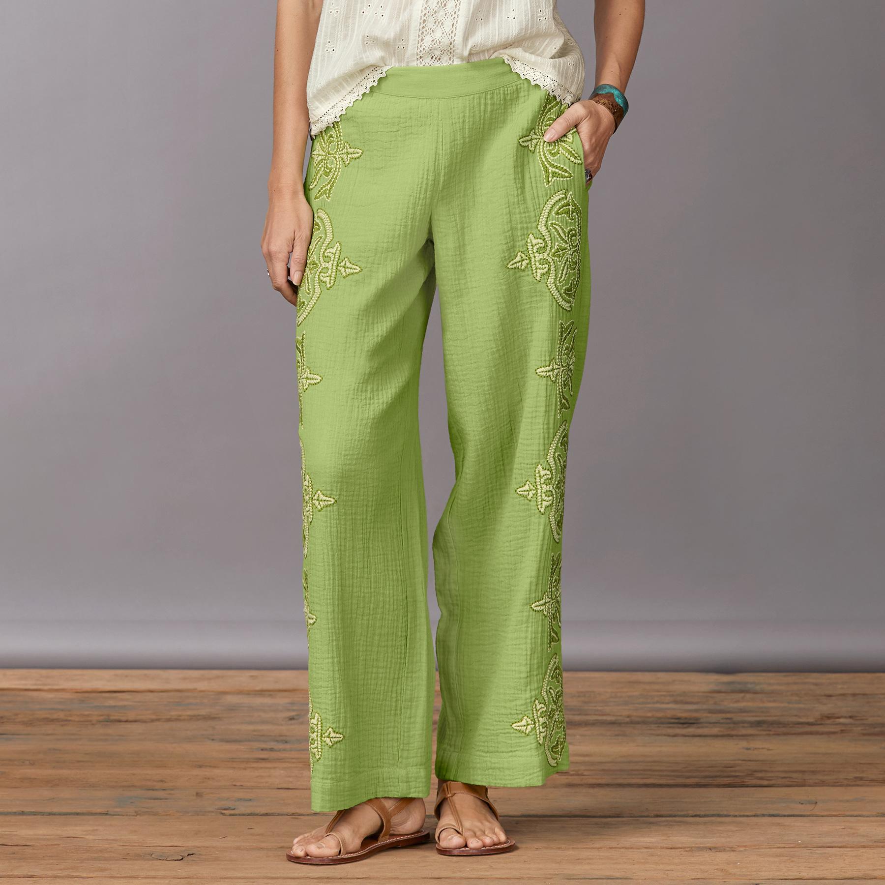 Morgana Embroidered Pants - Sundance Clothing