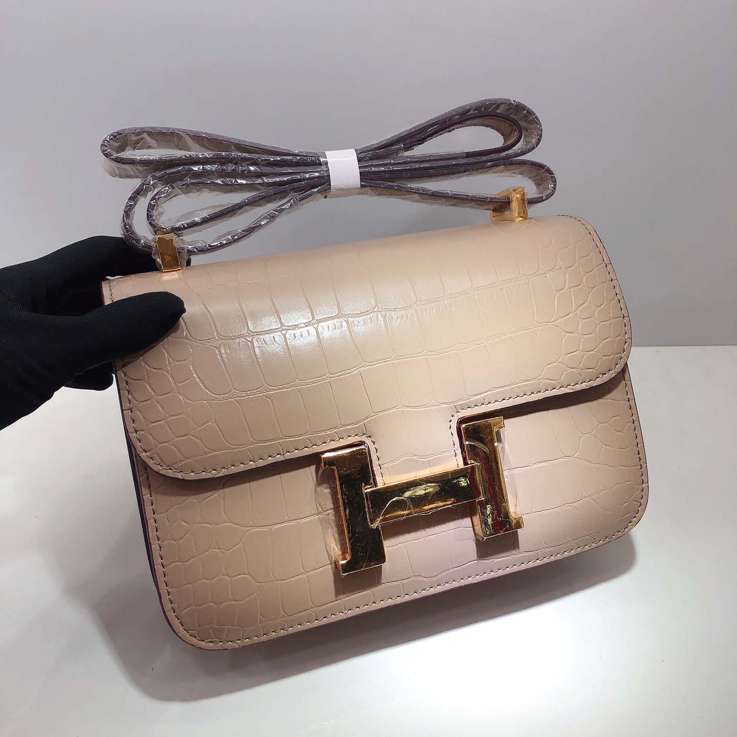 Replica Hermes Constance Crocodile Leather Pattern Cross Body Bag1:1High-quality replica