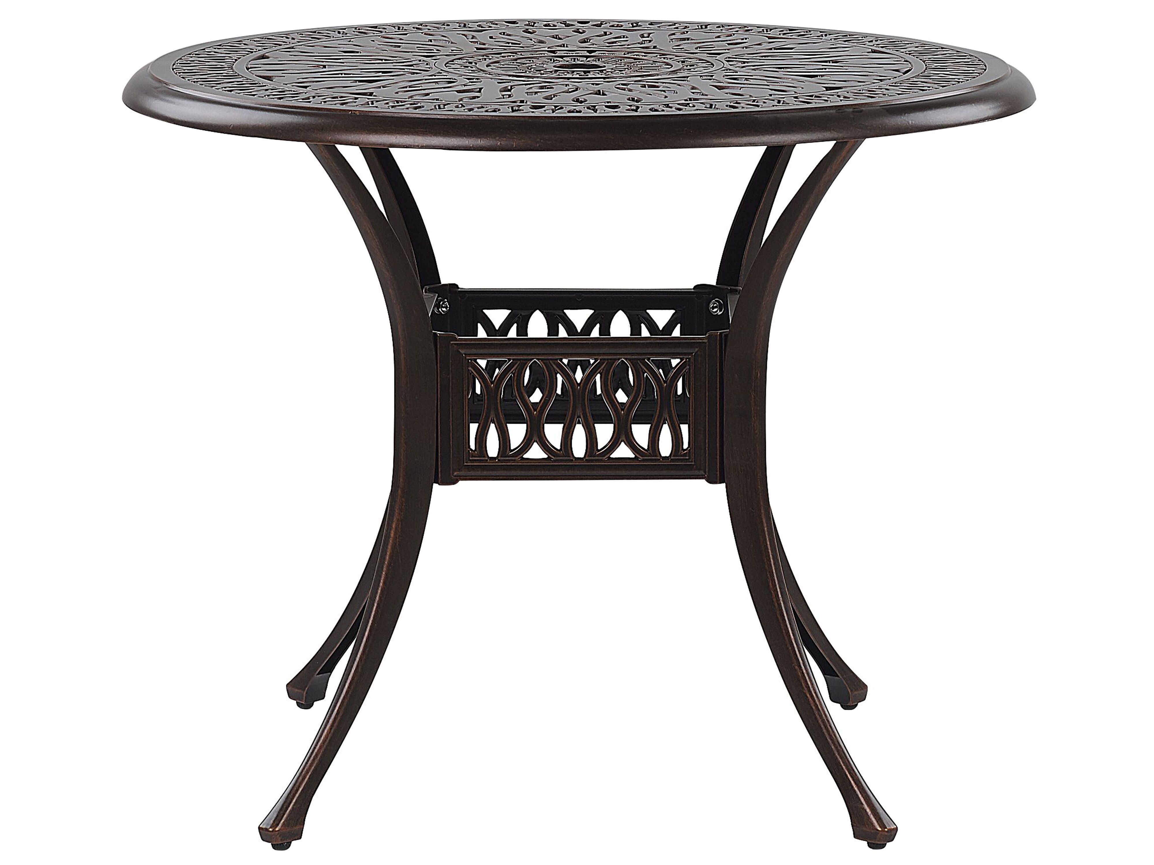 Outdoor Dining Table for 4 ANCONA 90 cm 90 cm Metal Dark Brown