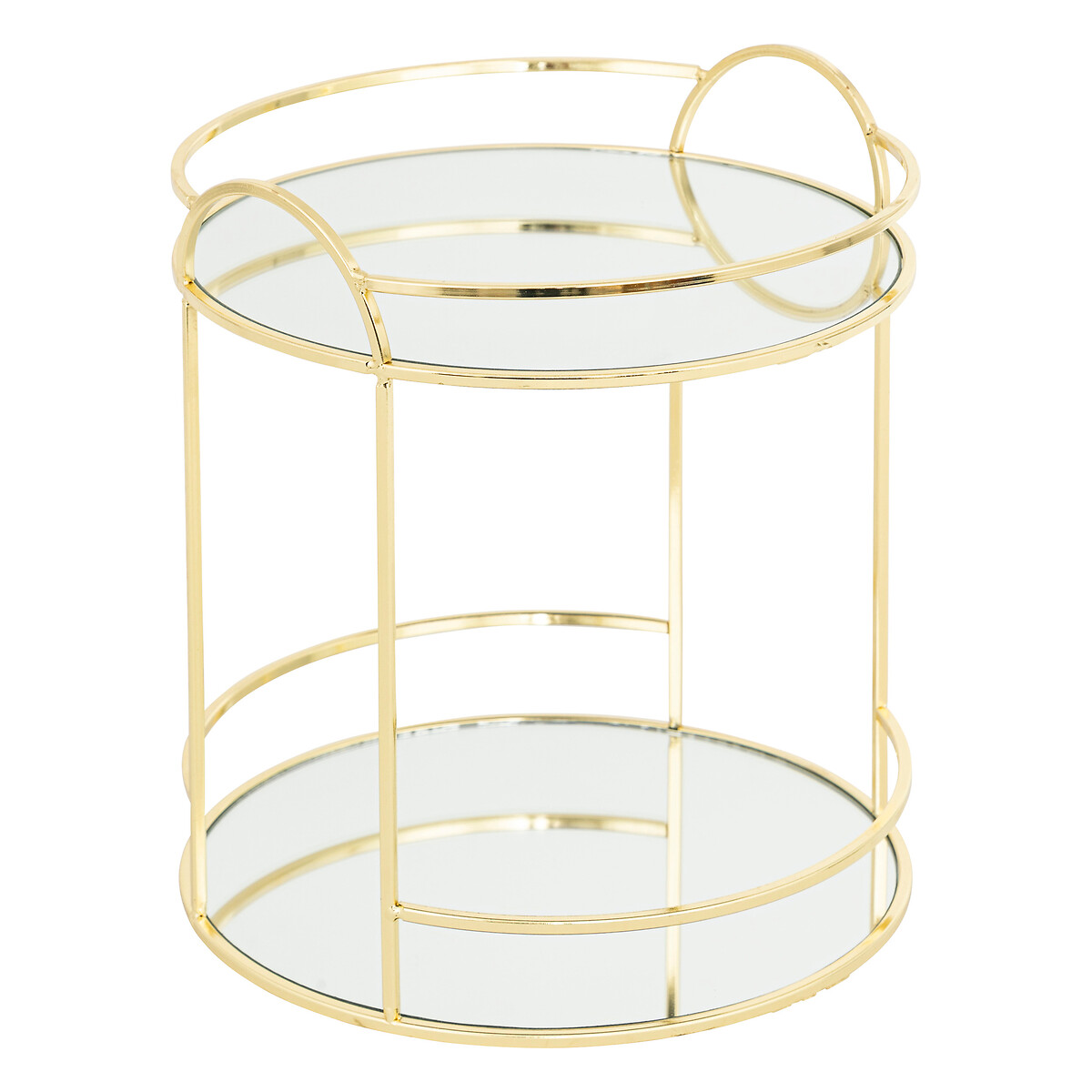 2-tier mirror tray "Feel" Gilt, H.24 cm