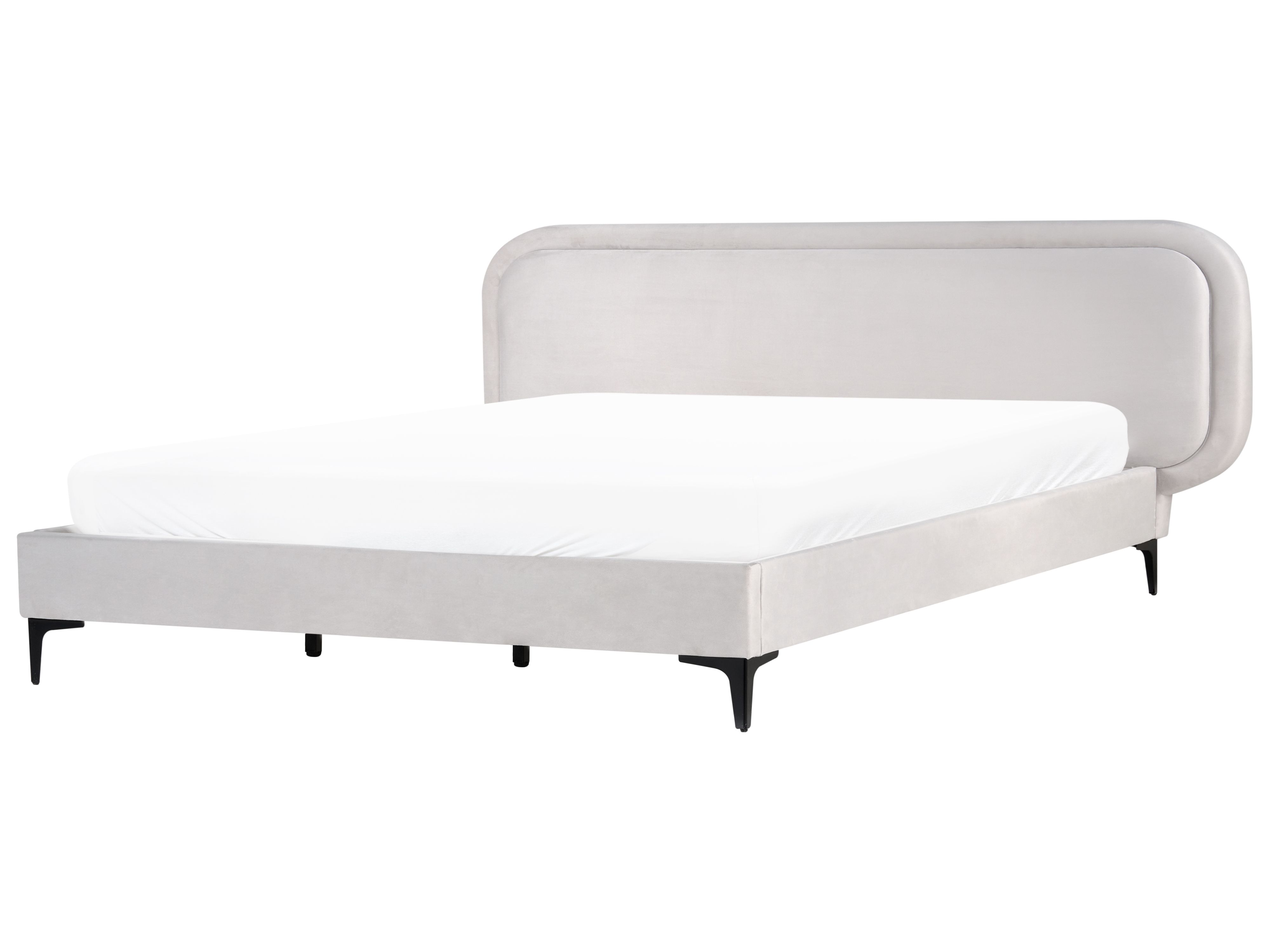 Bed Velvet SUZETTE 180 x 200 cm (EU Super King) Light Grey
