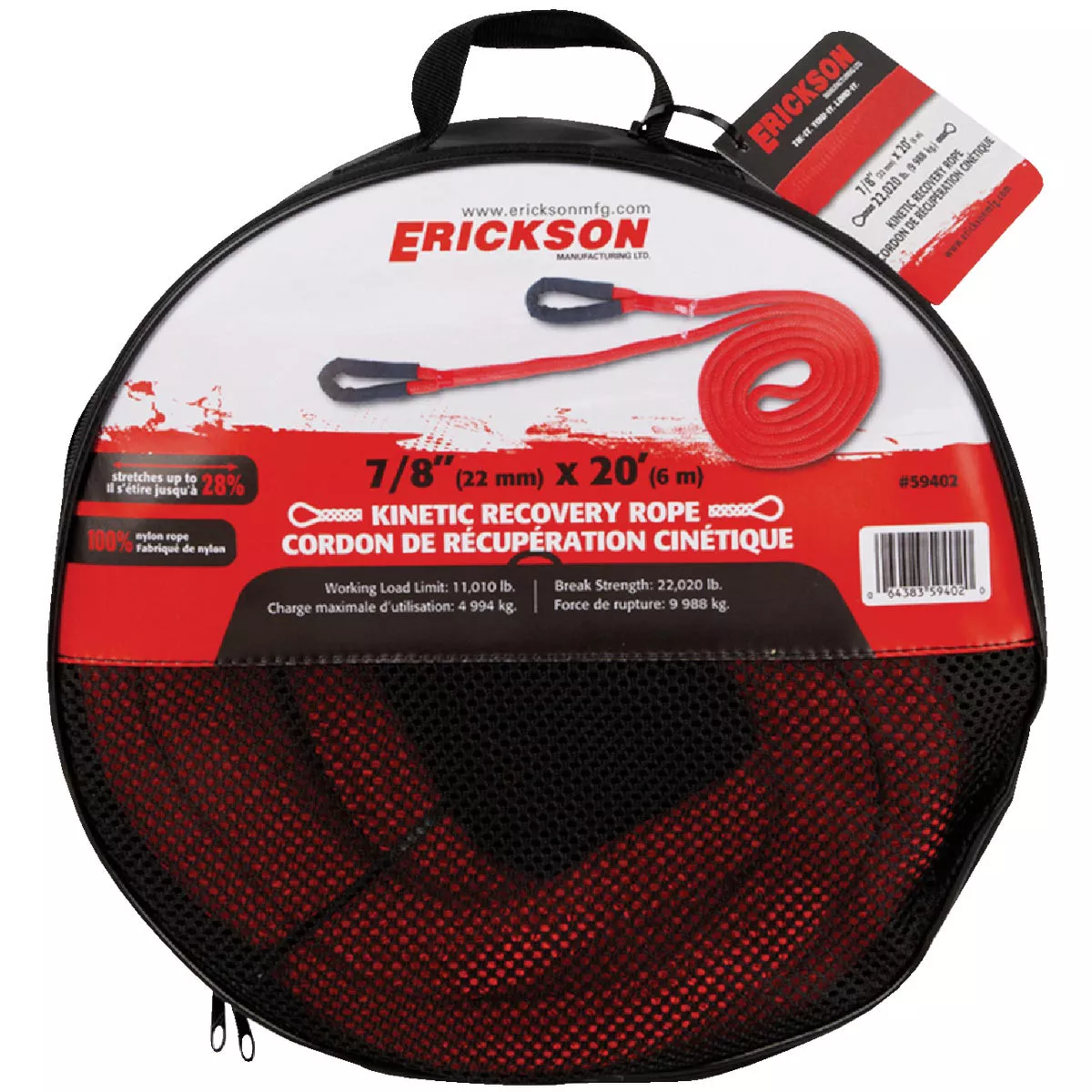 Erickson 7/8 In. x 20 Ft. 22,020 Lb. Kinetic Recovery Rope