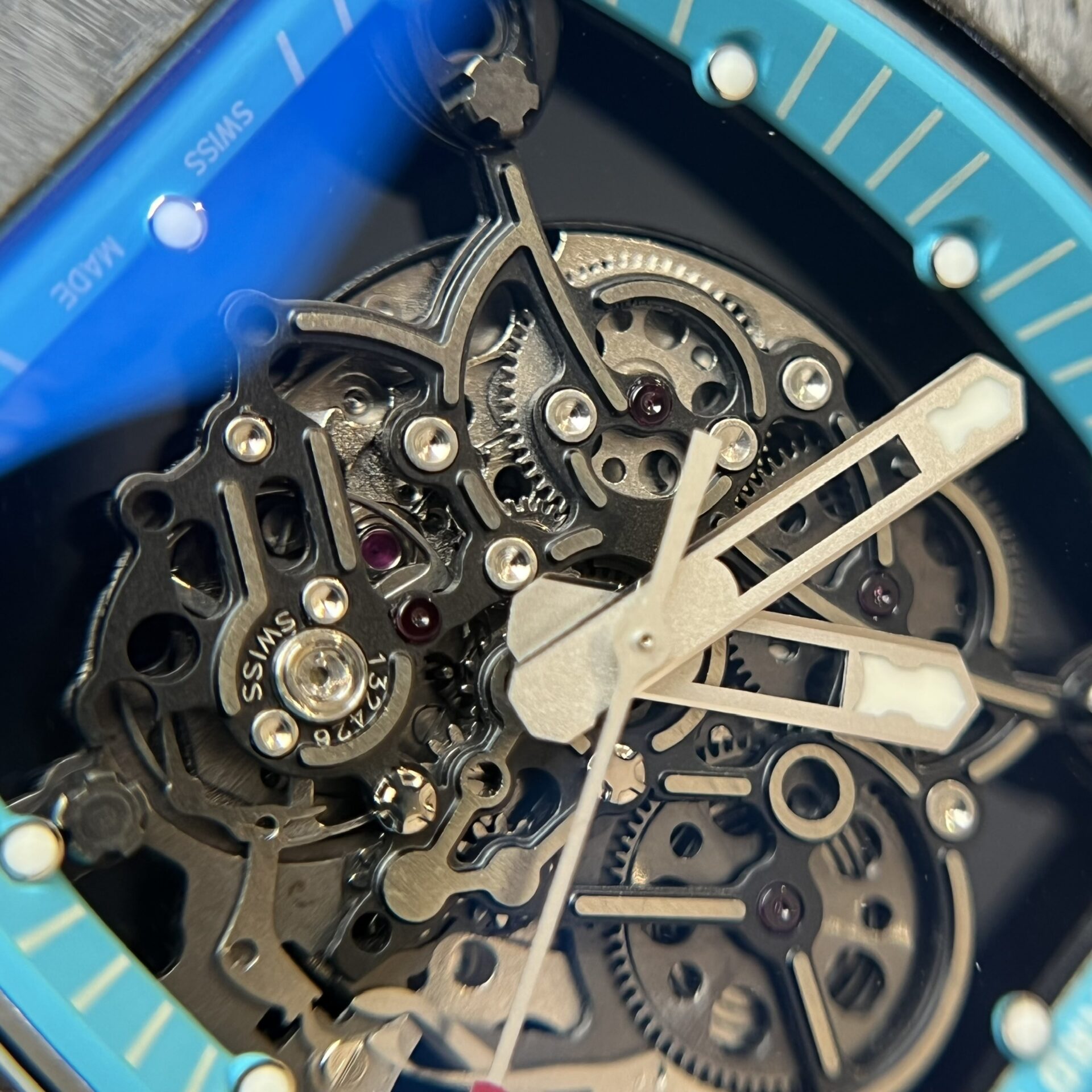 Richard Mille RM055 Full Carbon White Rubber Strap Replica 1:1 Watch 45mm - Top club