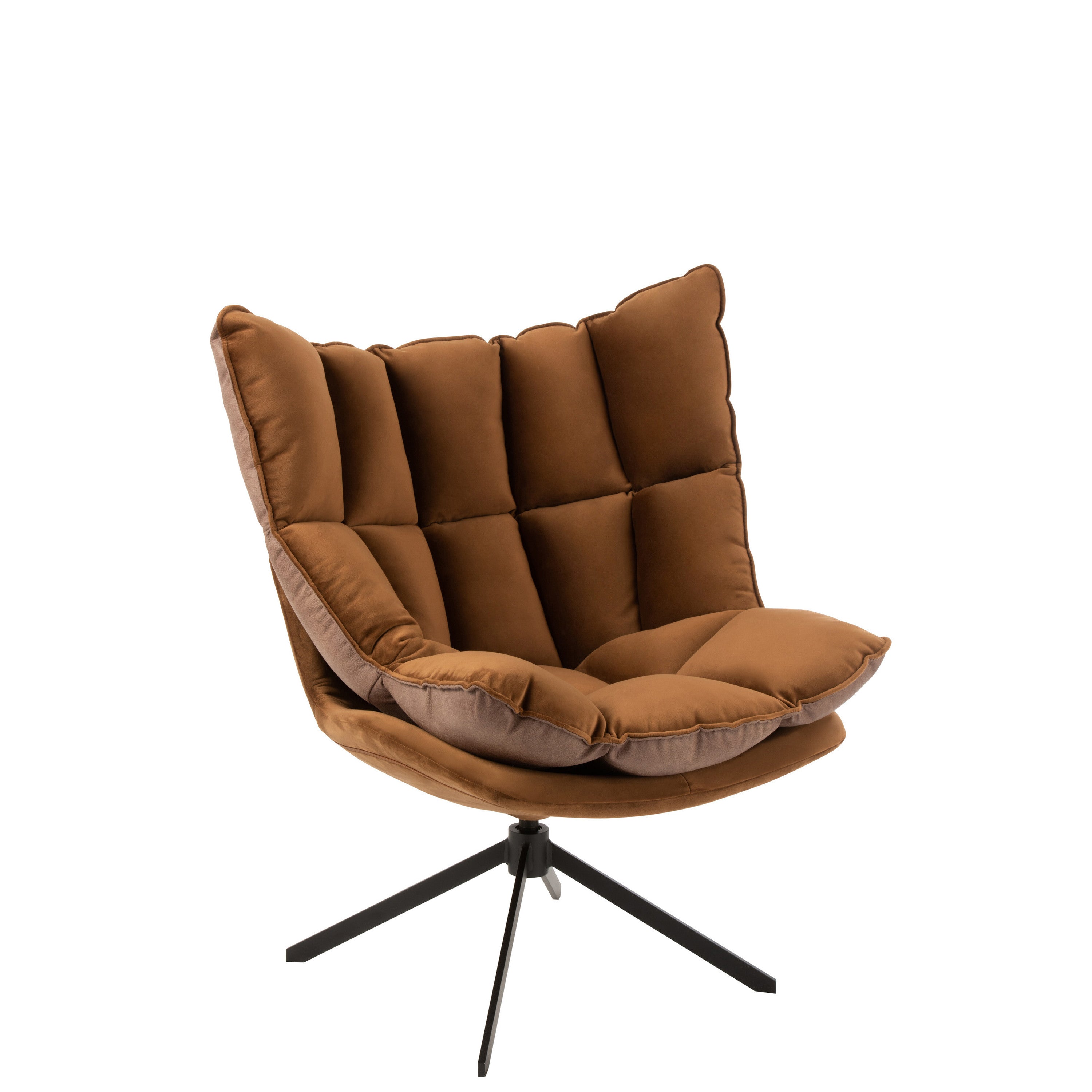 J-Line stoel Relax Kussen Op Frame - textiel metaal - bruin