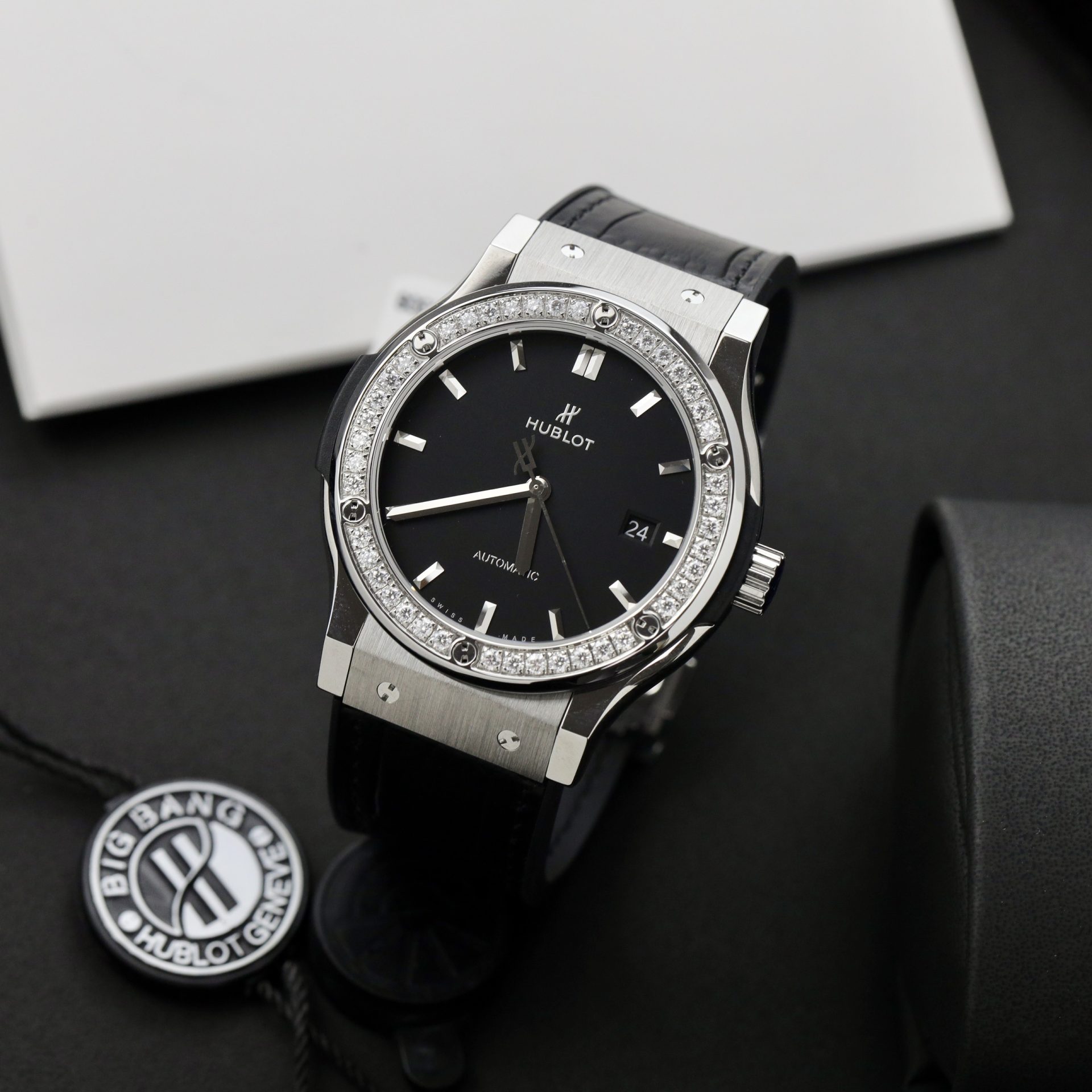 Hublot Replica 11 Watch Classic Fusion Face Black Moissanite Diamond APS Factory 42mm - Top club