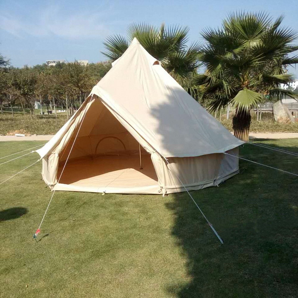 Outdoor Waterproof Family Camping Cotton Canvas Bell Tent Luxury Glamping Yurt Diameter 4M (13.1FT) - Image 8