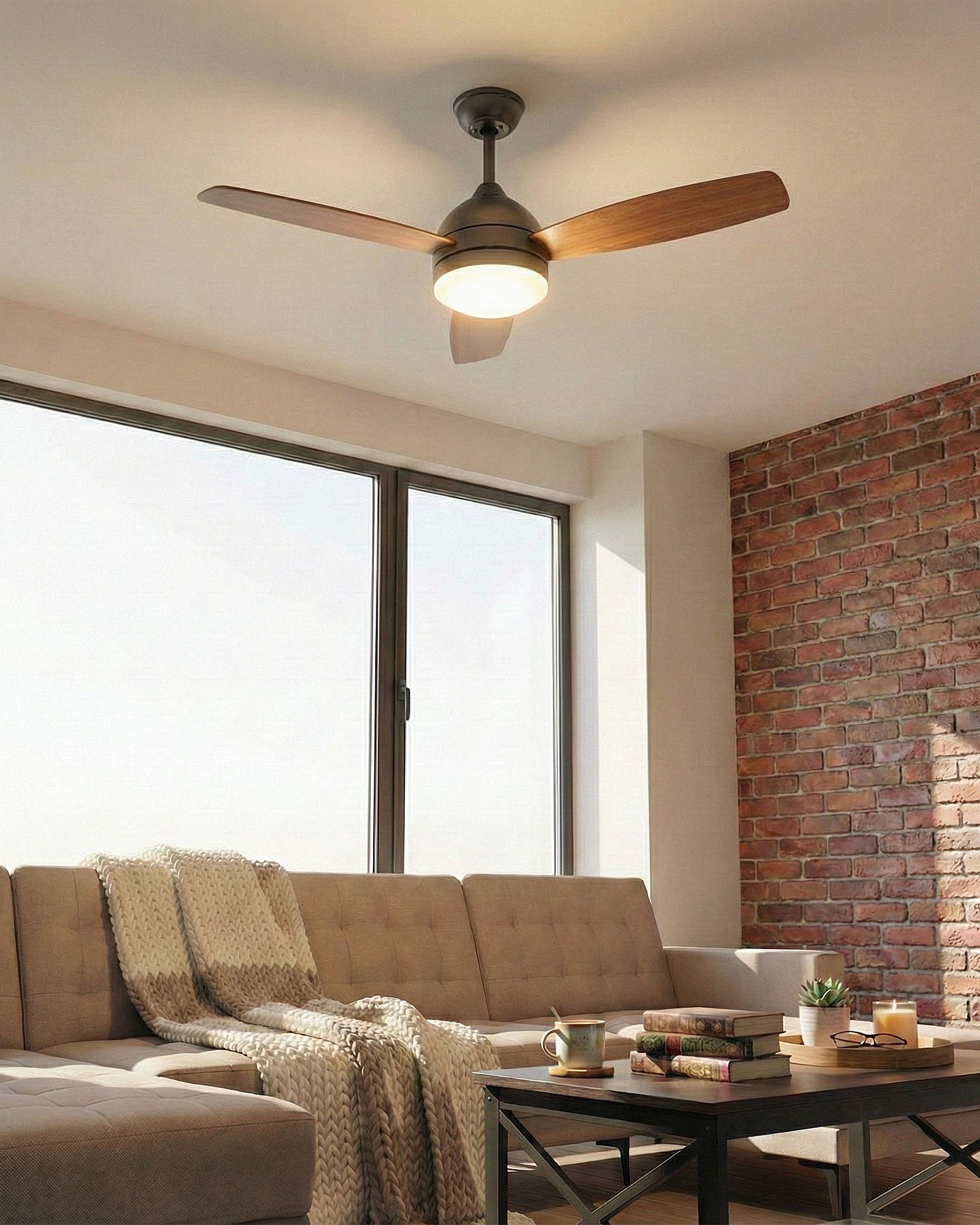 Ceiling Fan with Light MANSALA with Remote LED Dark Brown