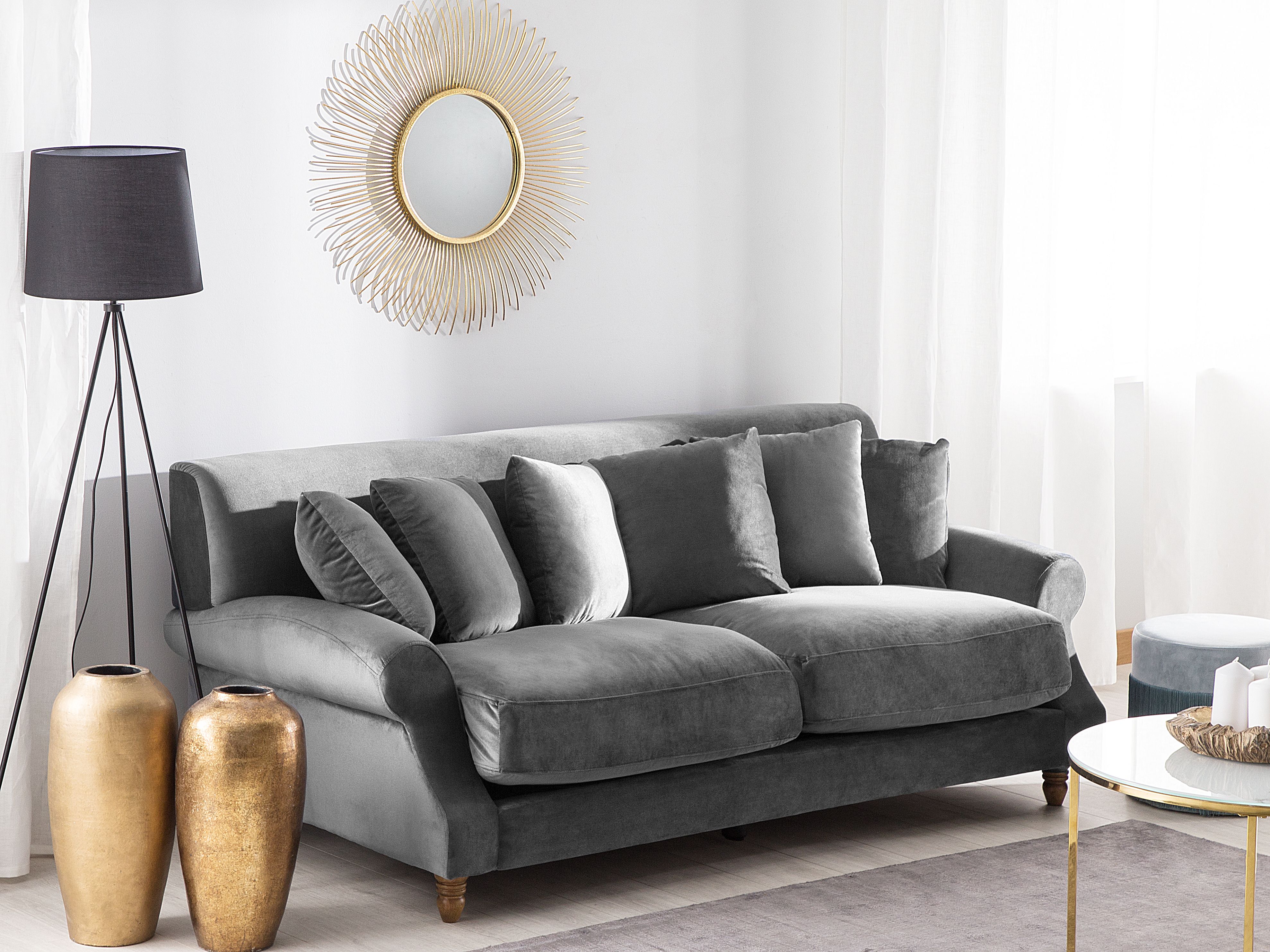 Sofa 2 Seater EIKE Velvet Grey