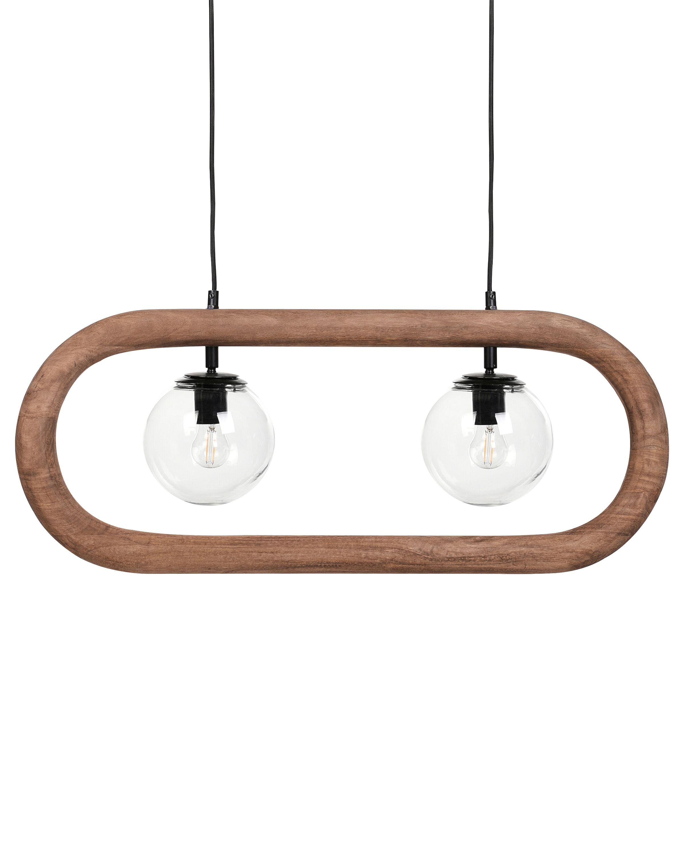 Pendant Lamp AYENSU Mango Wood Dark Brown