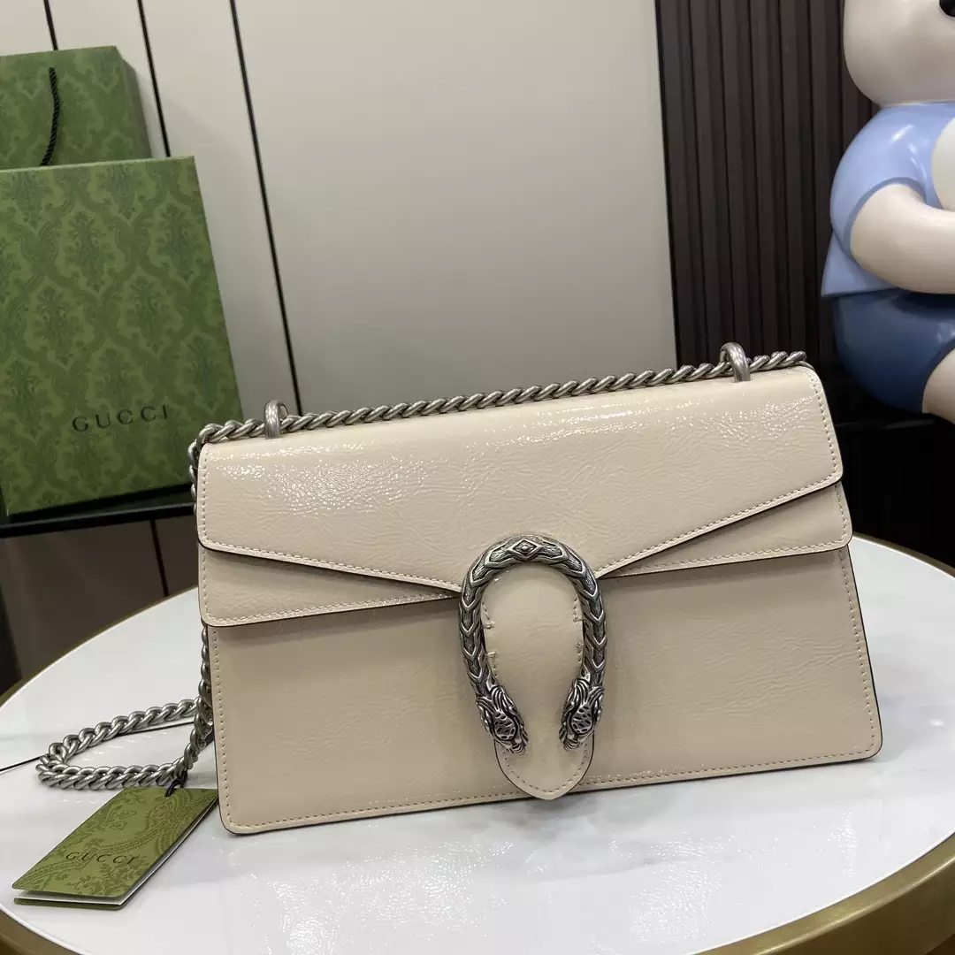 Dionysus Small Shoulder Bag in Light Grey Patent Leather1:1High-quality replica