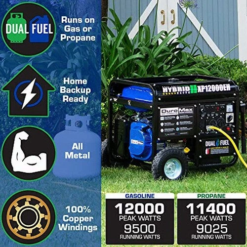 DuroMax Dual Fuel Generator 12,000W Gas/Propane, 457cc 4-Stroke Engine - XP12000EH - Image 14 DuroMax Dual Fuel Generator 12,000W Gas/Propane, 457cc 4-Stroke Engine - XP12000EH - Image 14