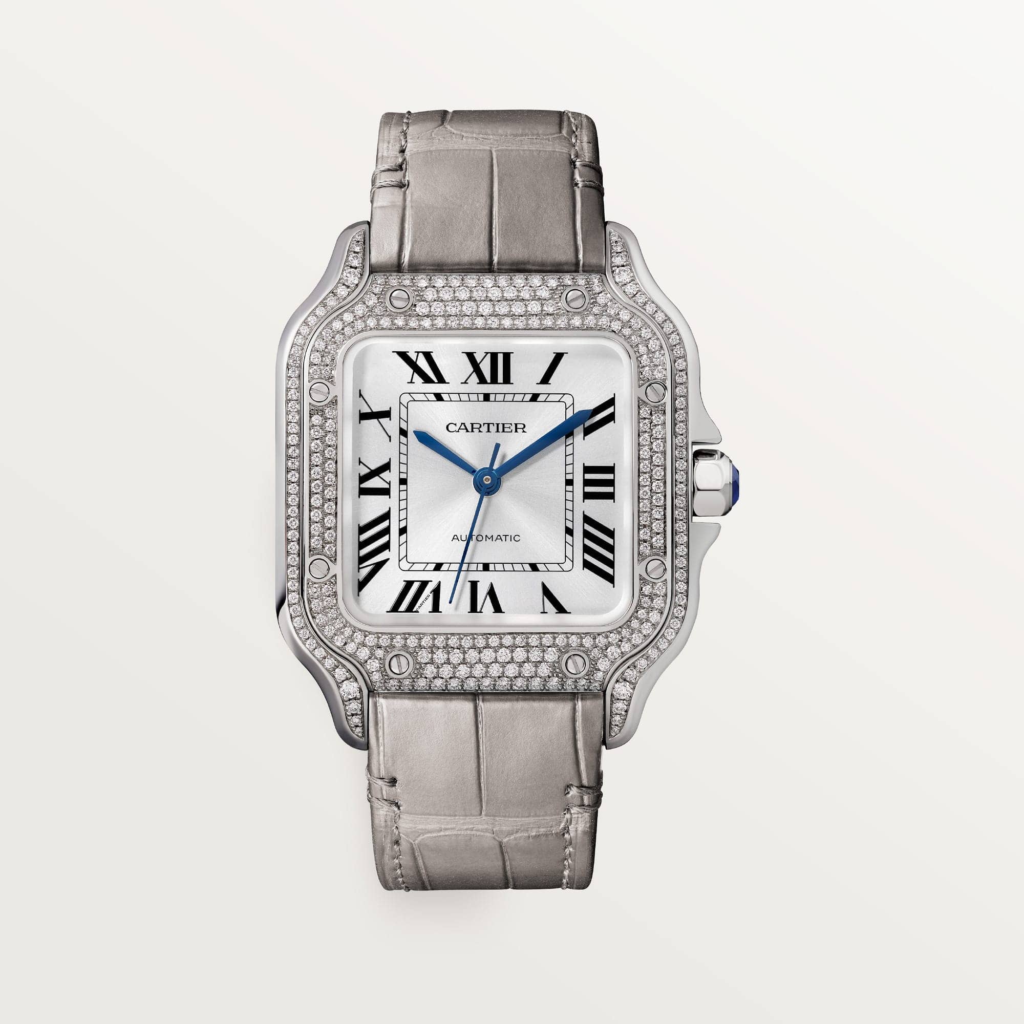 fake cartier watch Santos medium model Manufacture mechanical movement with automatic winding caliber 1847(1:1 replica) - Top club