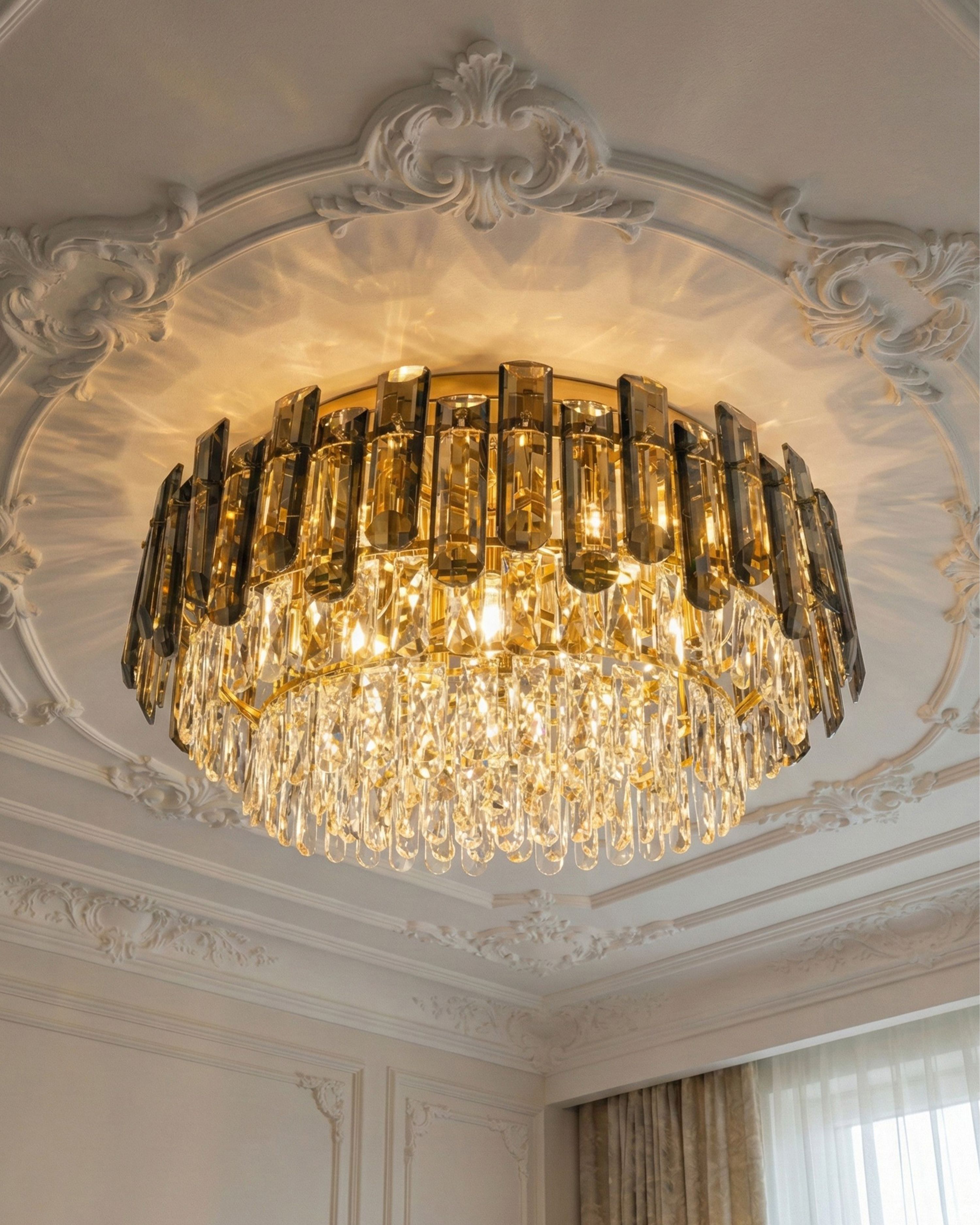 Chandelier NERI Crystal Silver