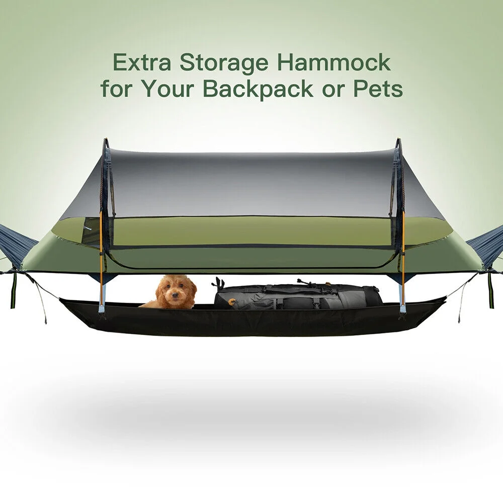 Lay Flat Hammock Tent Camping Hammock Tent with Mosquito Net Hanging Bed Armygreen - Image 4