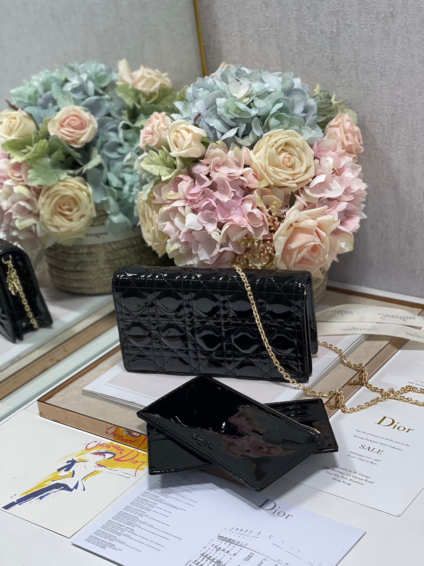 Christian Dior Lady Dior Pouch Black, For Women, Women’s Handbags 8.5in/21.5cm CD S0204OVRB_M9001:1High-quality replica
