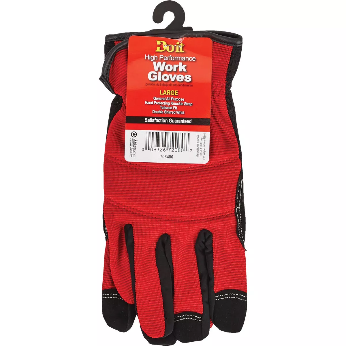 Do it Men's Large Polyester Spandex High Performance Glove