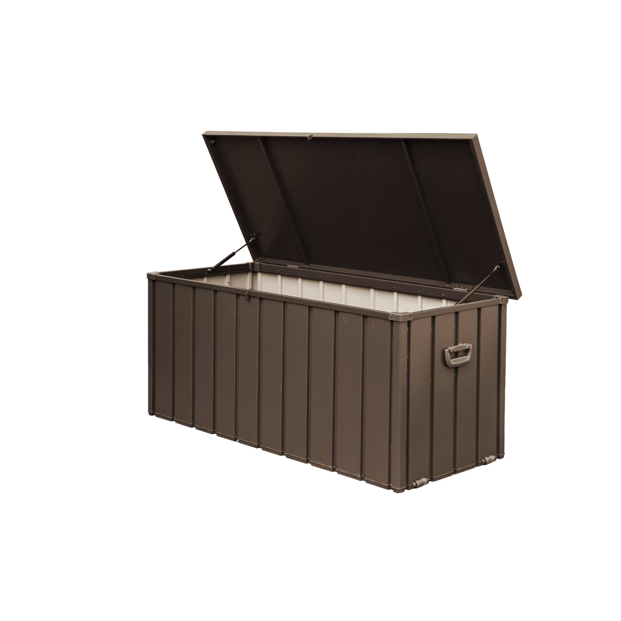 150 Gallon Outdoor Waterproof Storage Deck Box with Portable Side Handles and Moving Roller, Large Patio Storage Lockable for Outside Cushions, Throw Pillows, Garden Tools, Dark Gray - Image 4