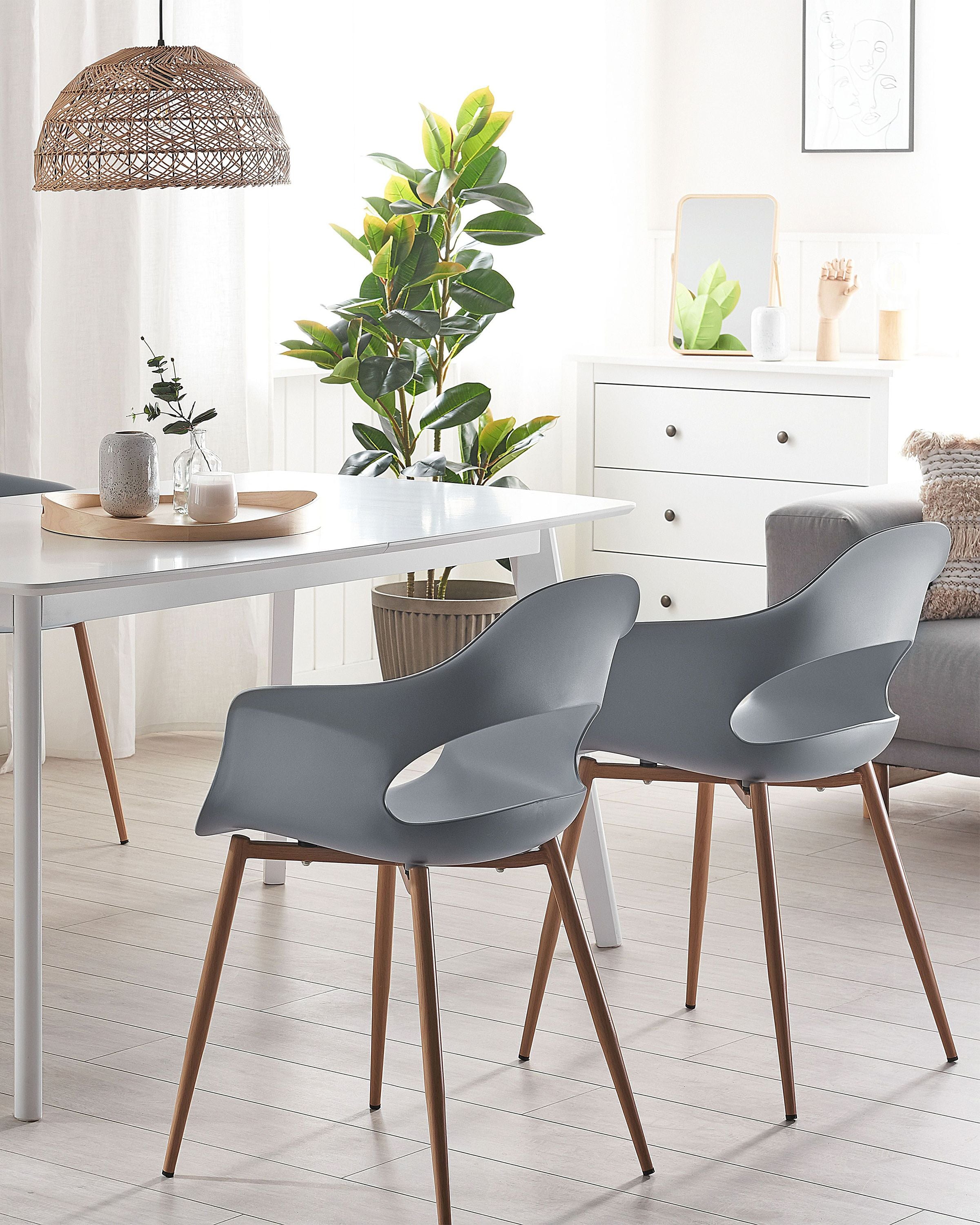 Set of 2 Dining Chairs UTICA Light Grey