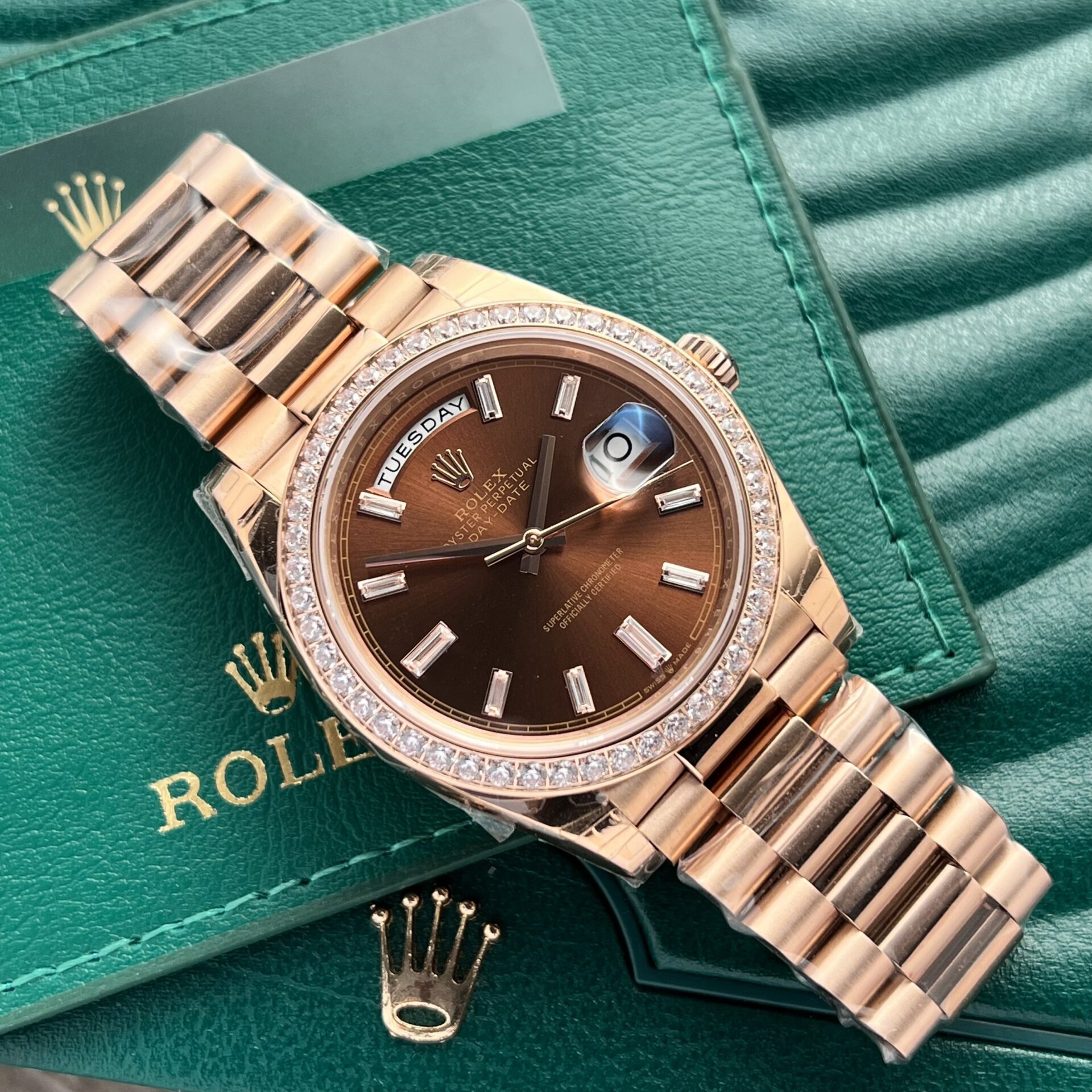 Rolex Fake Watch Day-Date 228235 Chocolate Dial EW Factory 40mm - Top club