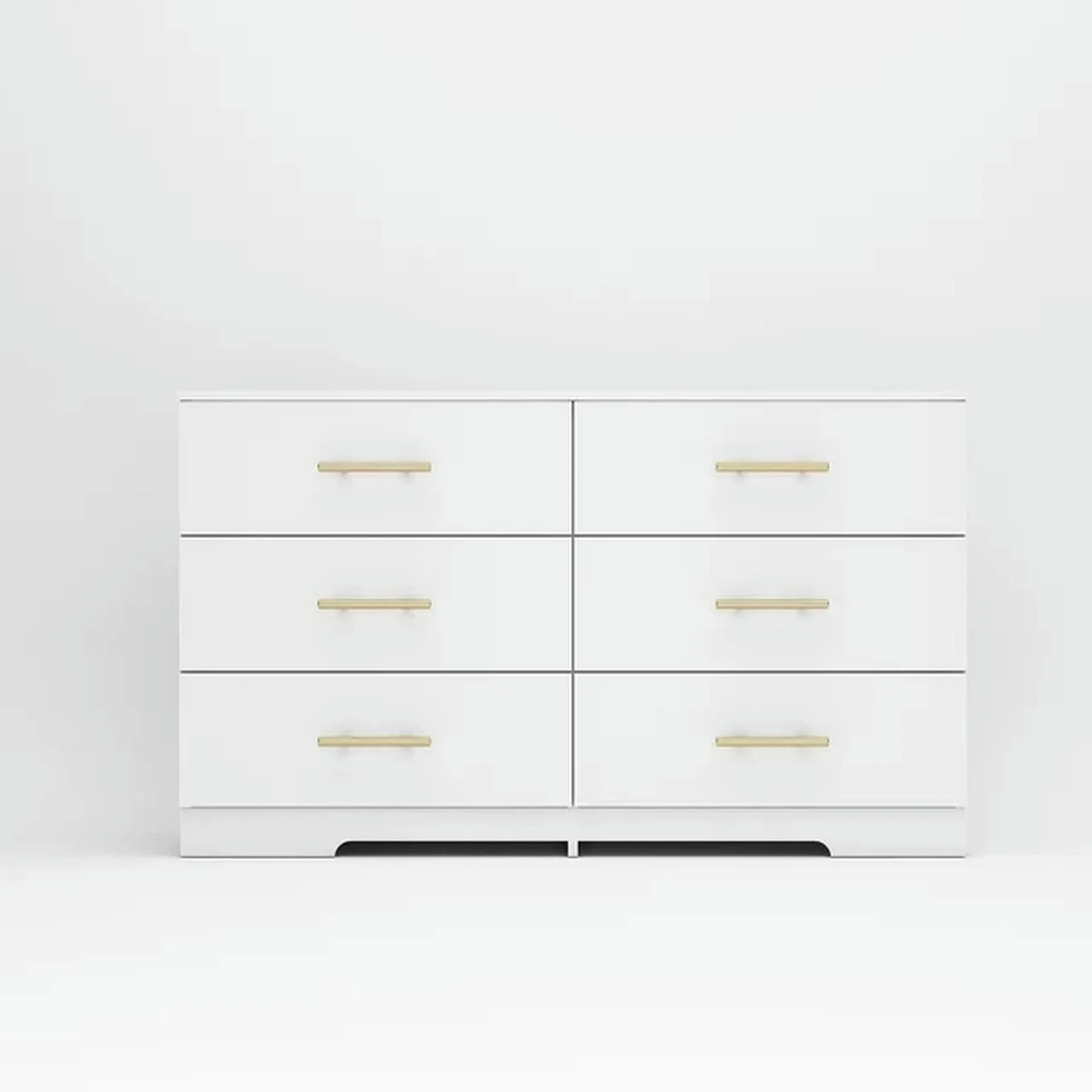 Kadyn White Chest of Drawer, 6 Double Drawer Dresser for Bedroom, Modern Storage Cabinet for Living Room, Dresser - Image 19