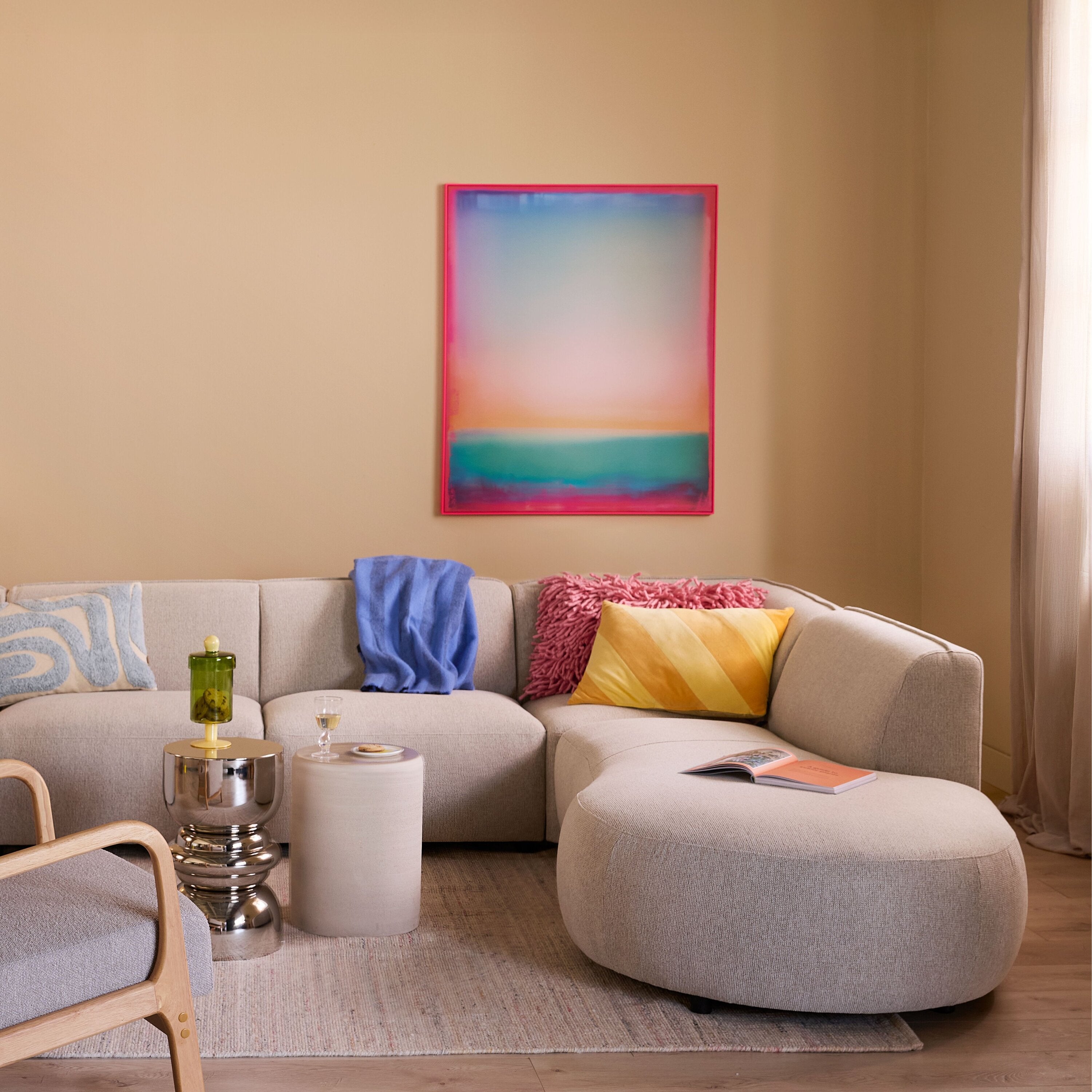 Blokker Electric Hue Schilderij 100 x 120 cm - Neon Roze