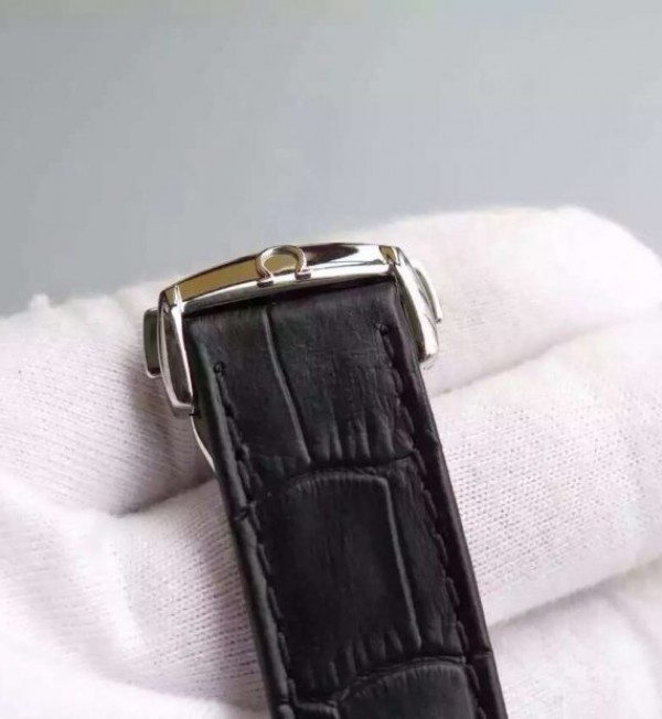Replica Omega V6F De Ville Hour Vision Co-Axial 41mm SS Black Dial Black Leather Strap A8500 - Top club