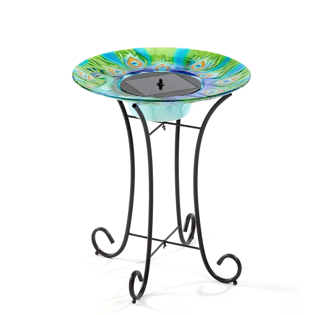 Smart Solar Argus Peacock Glass Solar Bird Bath Fountain