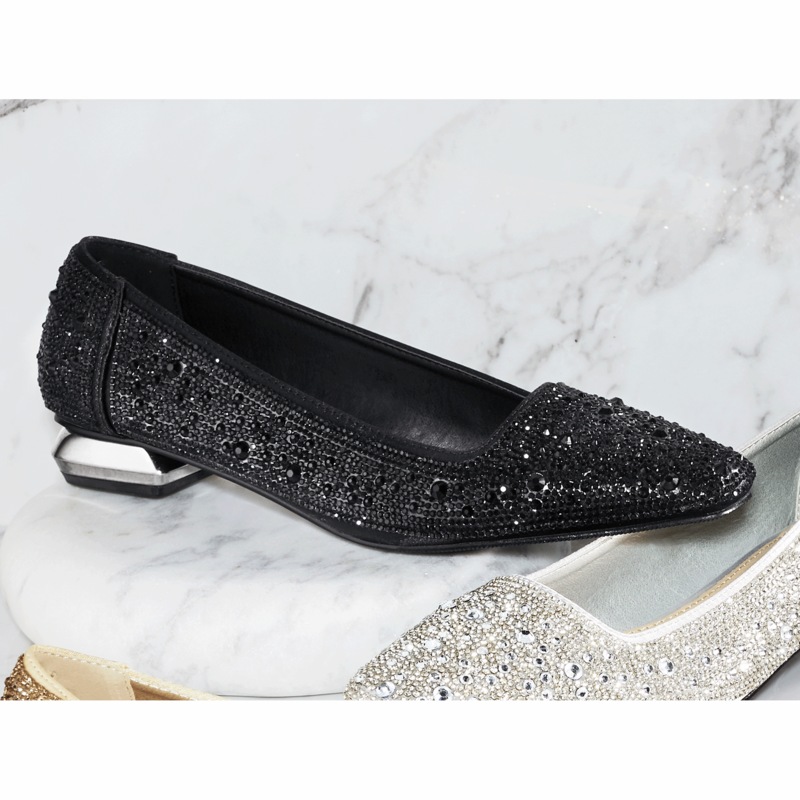 Lady Couture Fever Glitter Pump Low Heel for Women with Rhinestones - MIDNIGHT VELVET CATALOG