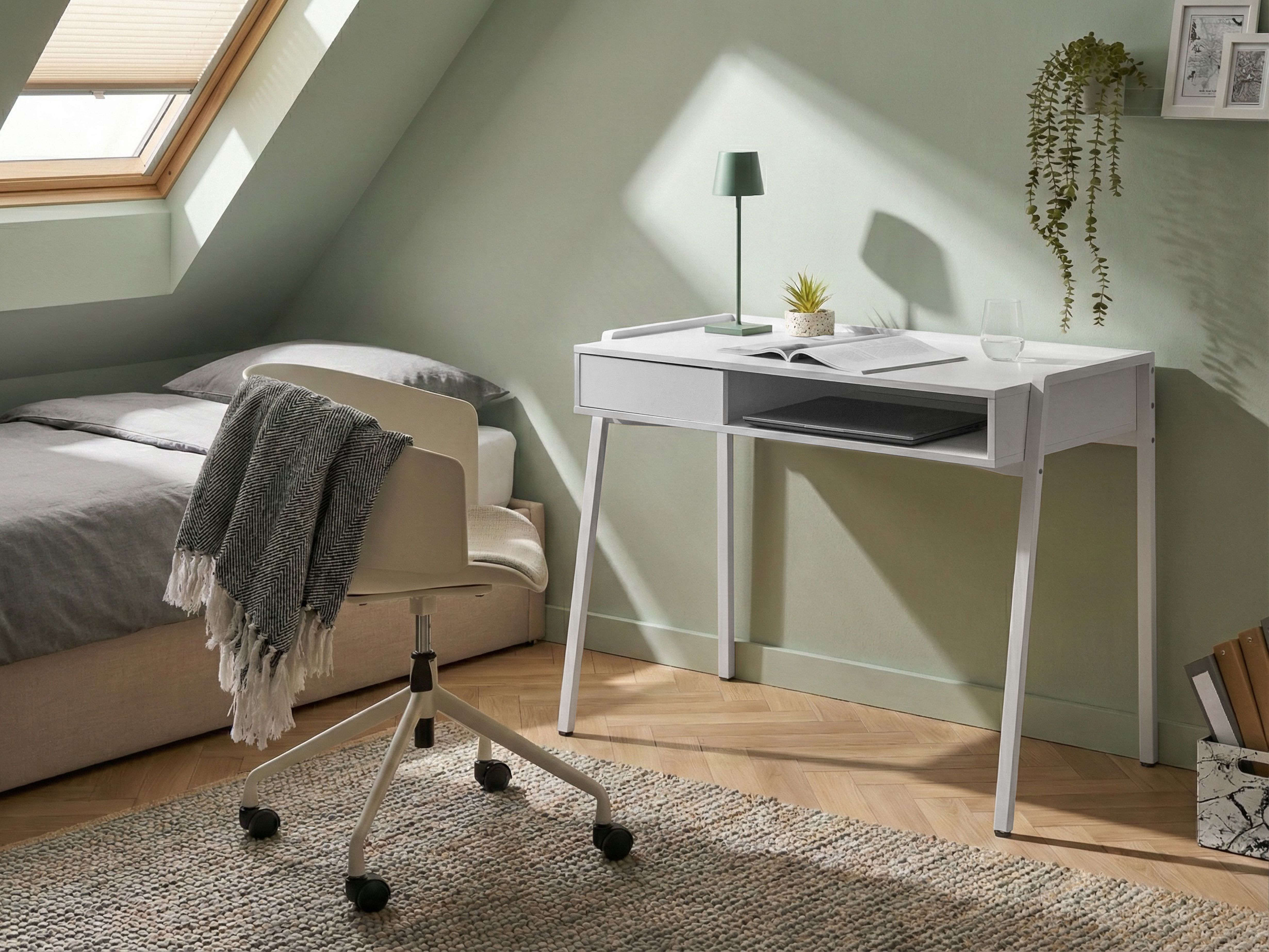 Home Office Desk KOFOTEN White 107 cm 48 cm