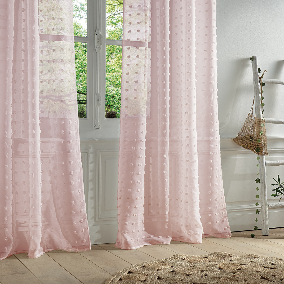 Sheer Curtain "Lily" Light pink, 140x240 cm