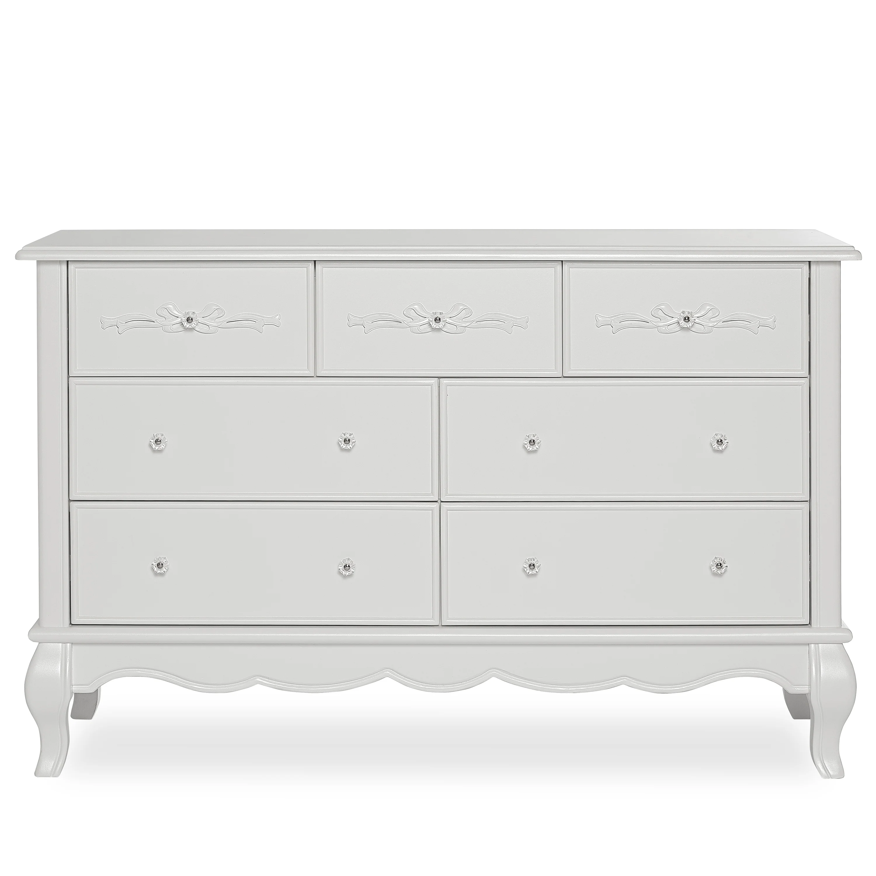 Evolur Aurora 7-Drawer Double Dresser in Ivory Lace, Spacious Drawers - Image 12
