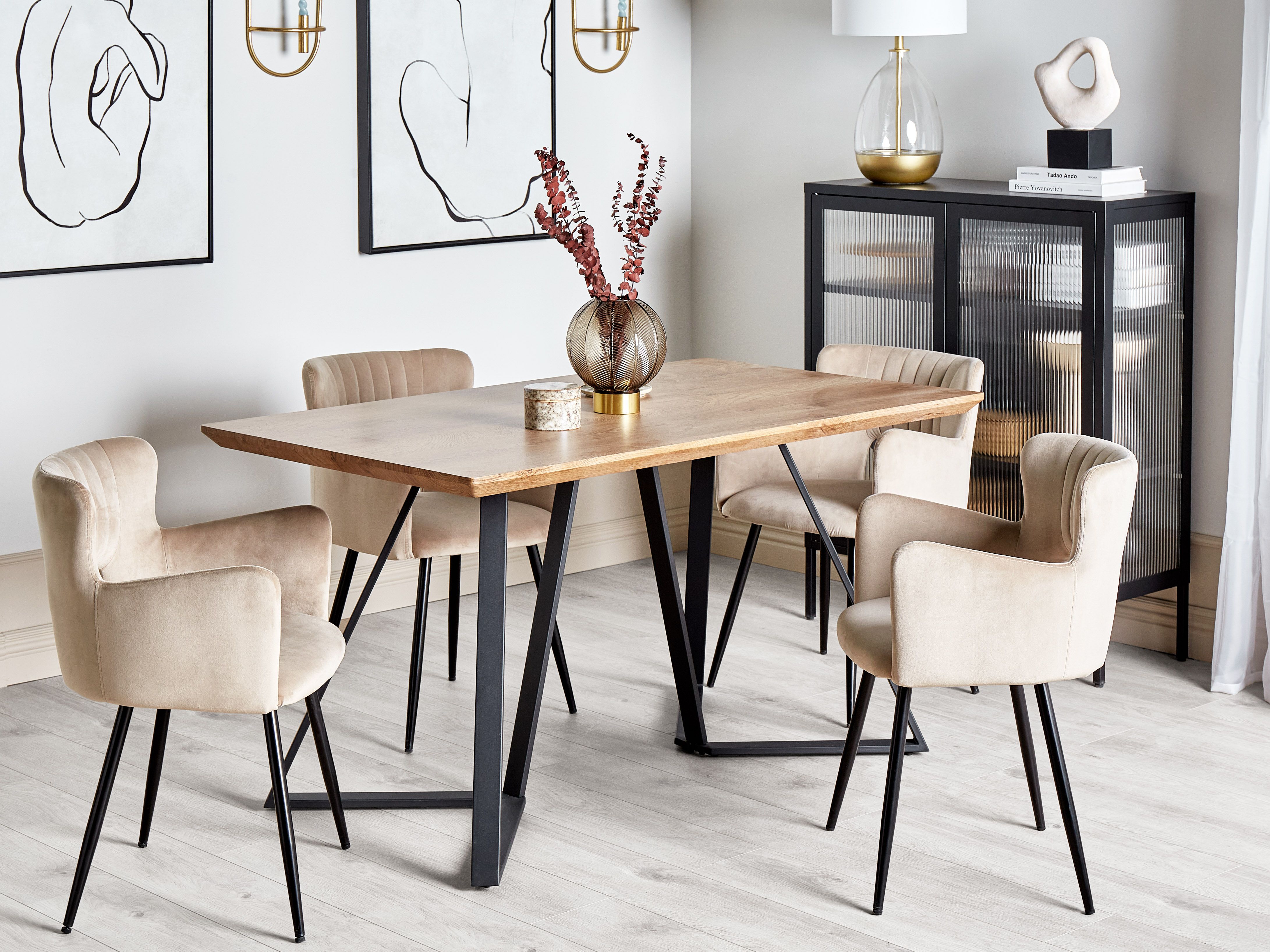 Dining Table UPTON Light Brown 140 cm 80 cm
