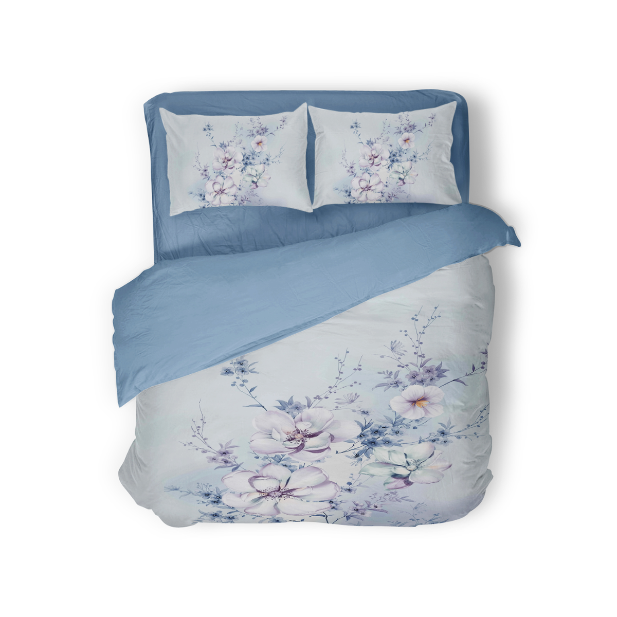 Eleganzzz Dekbedovertrek Micropercal Spring Dreams - blue