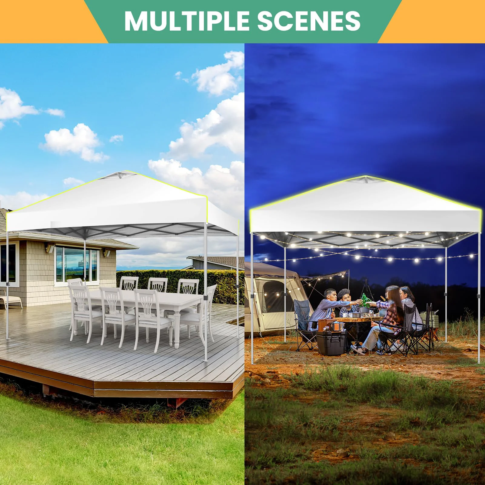 COBIZI 10x10 EZ Pop up Canopy Gazebo with Sidewalls,Pop up Canopy Tent Instant Shelter for Outdoor Party Camping Backyard Beach with Air Vent ,Carry Bag,Stakes,Ropes,Black - Image 20