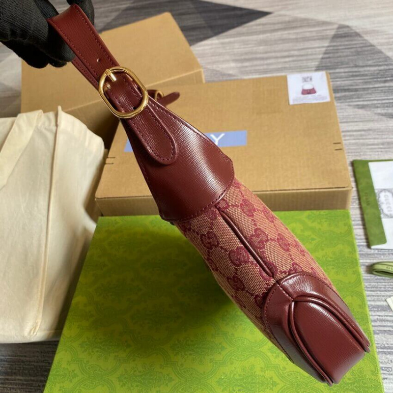 Replica Gucci Jackie 1961 Small Shoulder Bag 636706 In Burgundy Gg Canvas1:1High-quality replica