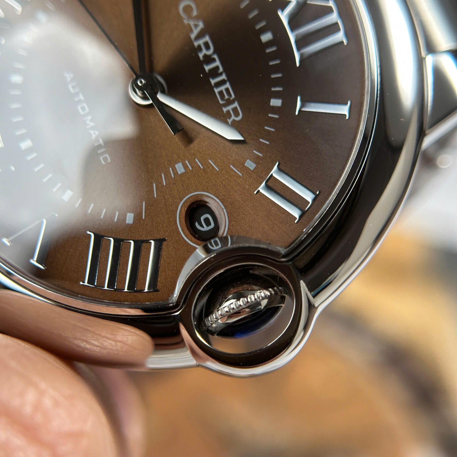 Cartier Ballon Bleu Best Copies Watch Brown Dial Metal Wire AF Factory 40mm - Top club