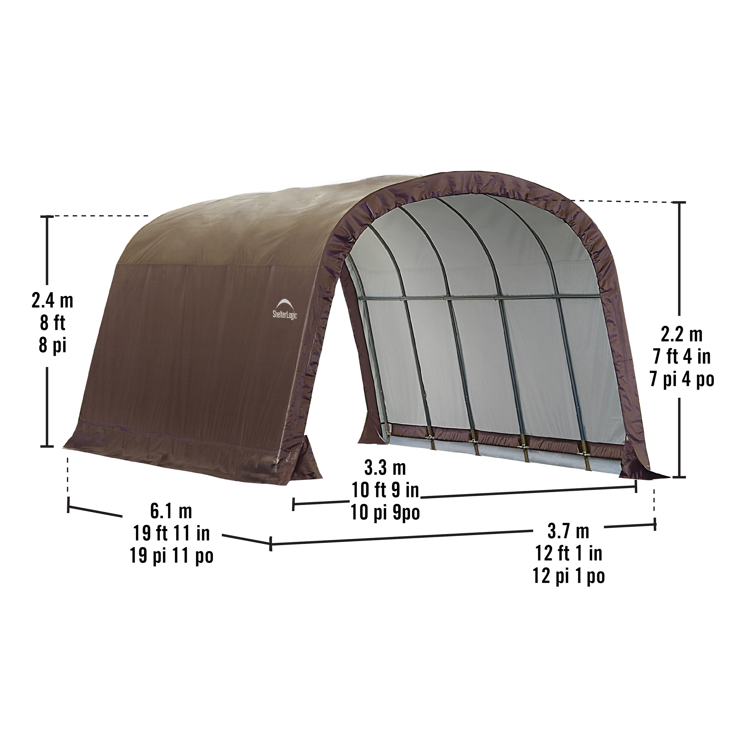 ShelterLogic Run-in Equine Shelter, 12' x 20 'x 8' - Image 4