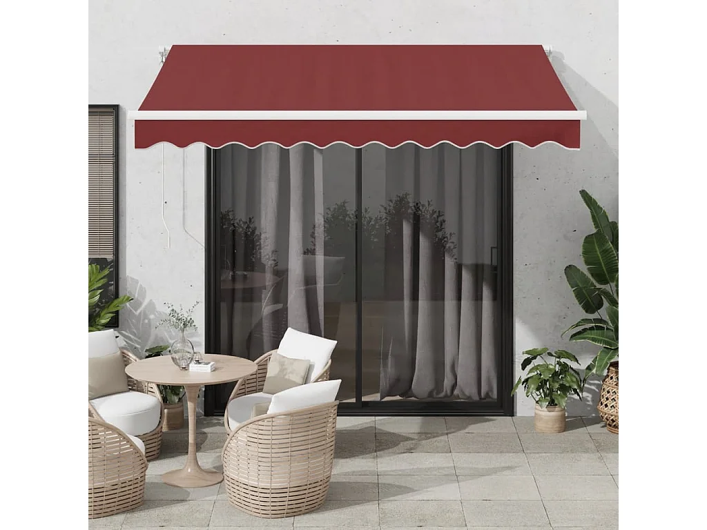 Auvent rétractable automatique bordeaux 300x250 cm FR61307