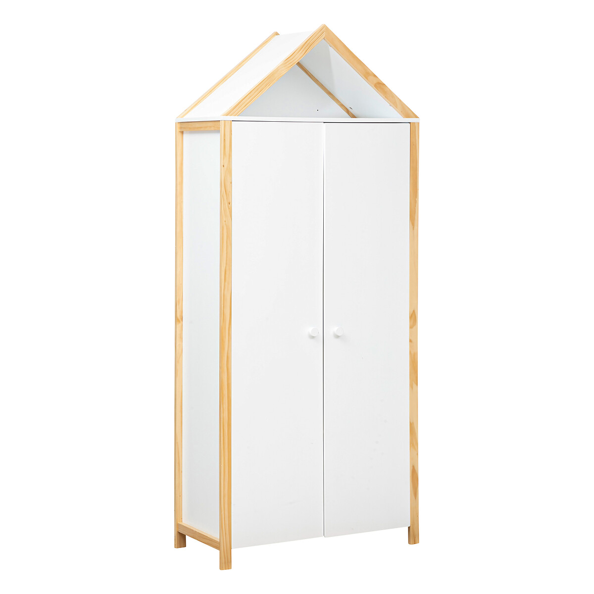 "Kima" kids' wardrobe Wood, White, 205x86cm
