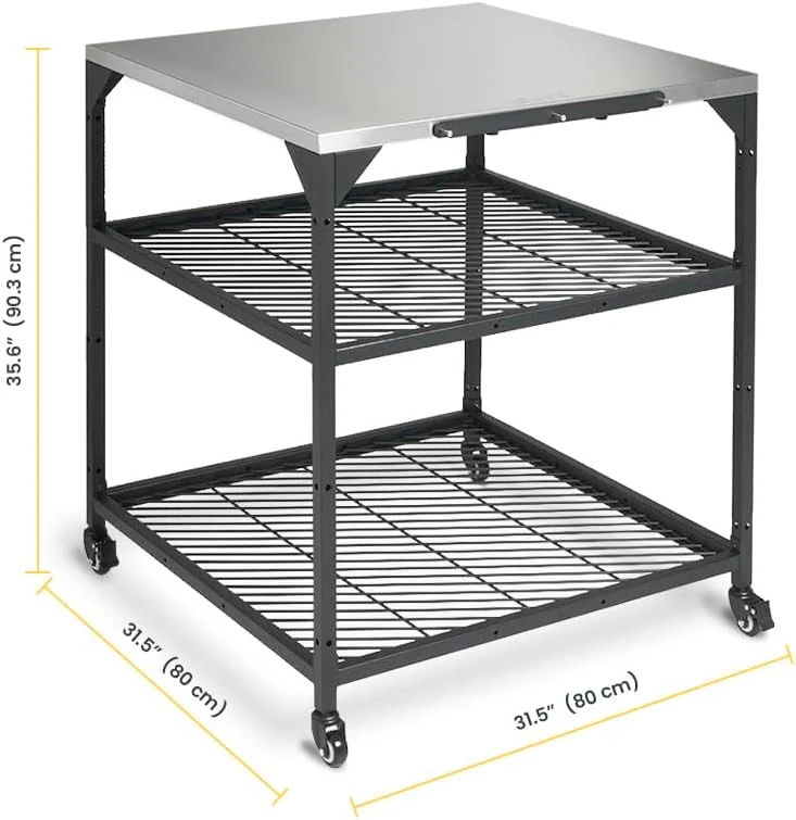 ooni Large Modular Outdoor Table - 31x31x35 Inch Stainless Steel Pizza Oven Stand - Image 3 ooni Large Modular Outdoor Table - 31x31x35 Inch Stainless Steel Pizza Oven Stand - Image 3