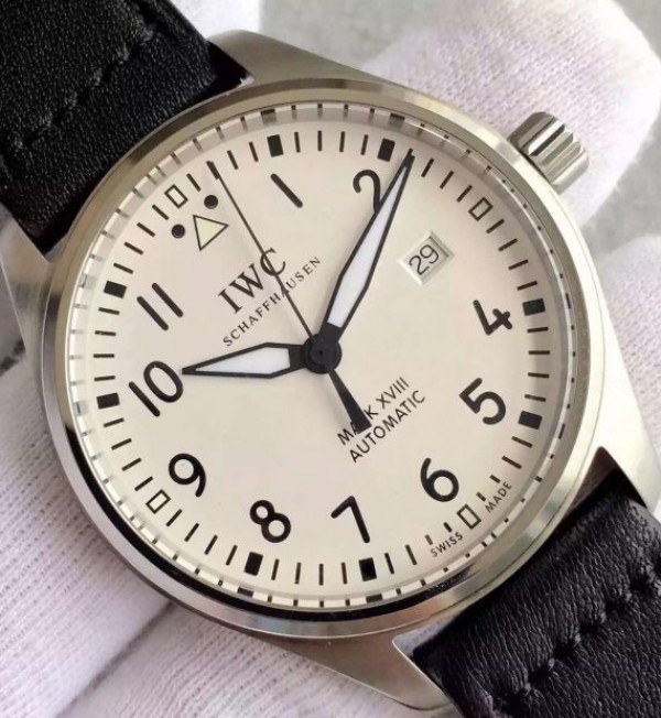 Replica IWC MKF Mark XVIII IW327002 White Dial Leather Strap A2892 - Top club